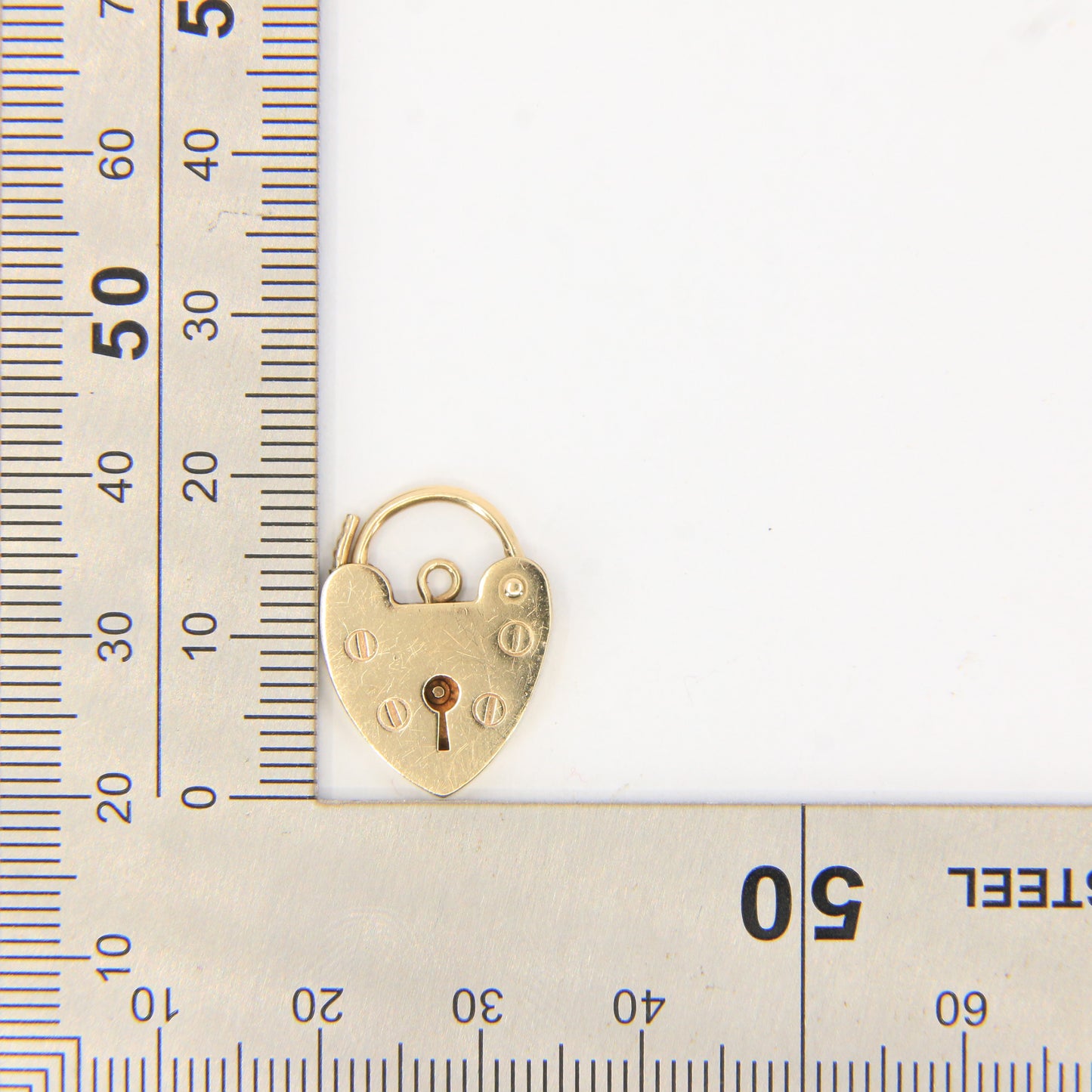 Vintage 9ct Heart Lock Gold Charm Padlock Closer Pendant Hallmarked Gifts Crafts