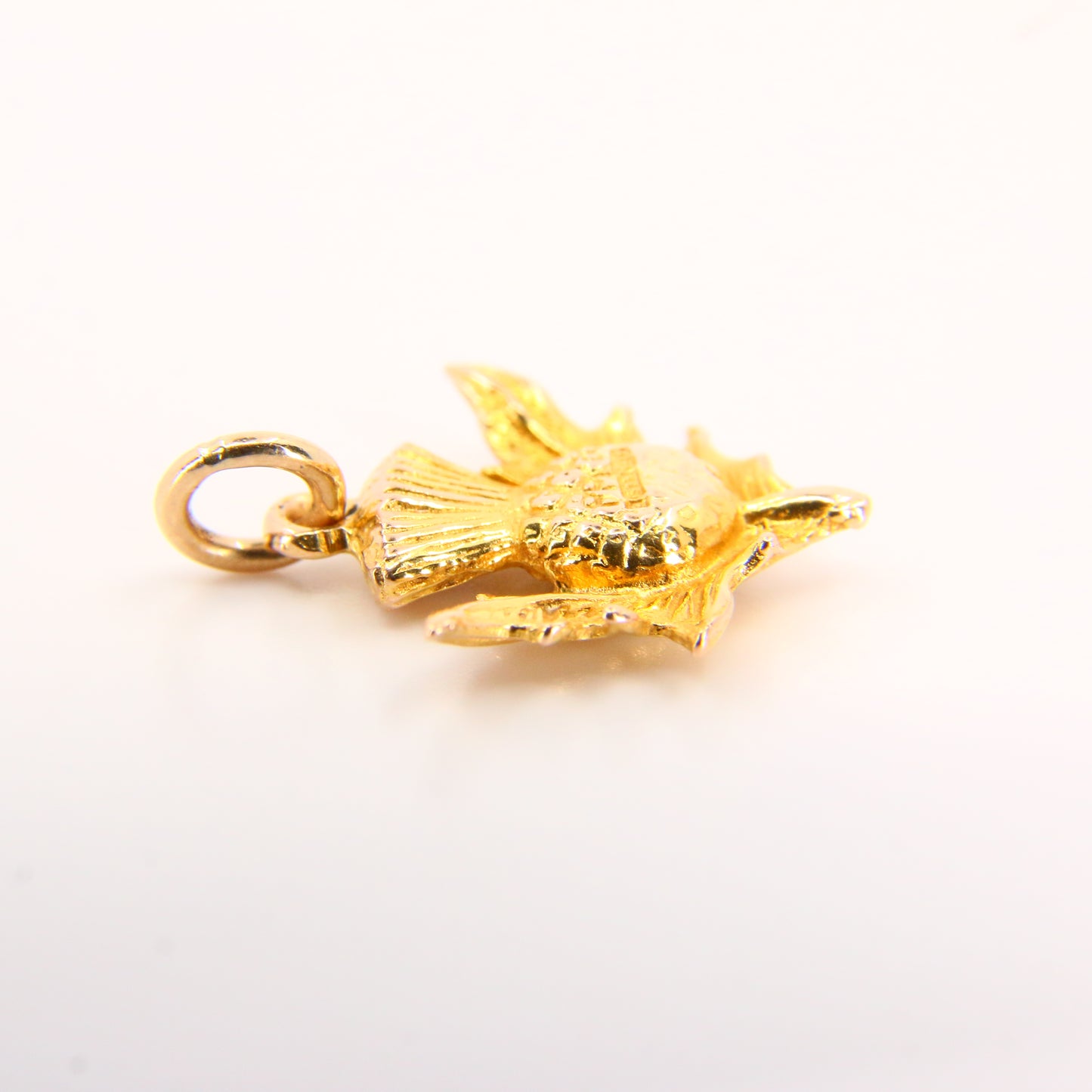 Vintage 9ct Scottish Flower Thistle Pendant 9 Carat Hallmarked Yellow Gold Charm