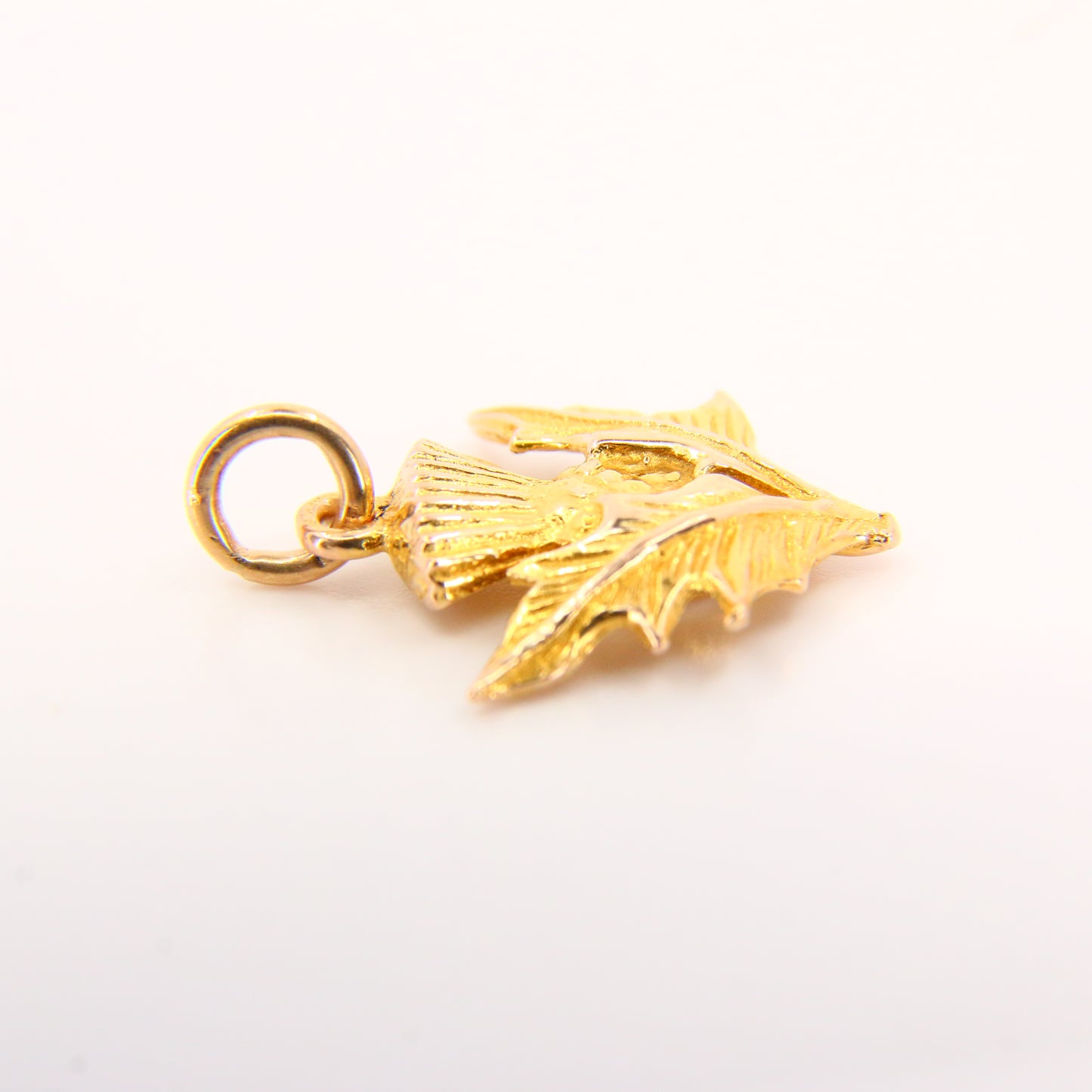 Vintage 9ct Scottish Flower Thistle Pendant 9 Carat Hallmarked Yellow Gold Charm