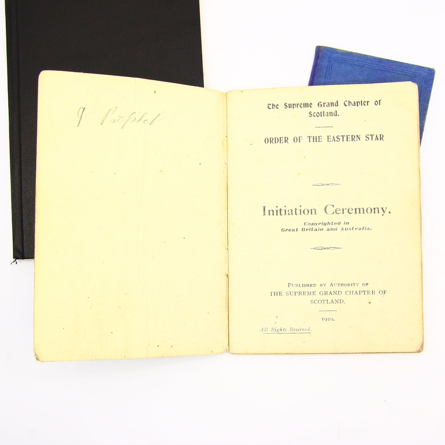 Vintage Set 3 Masonic Order Books St. Fergus Chapter No. 156 O.E.S. Scotland