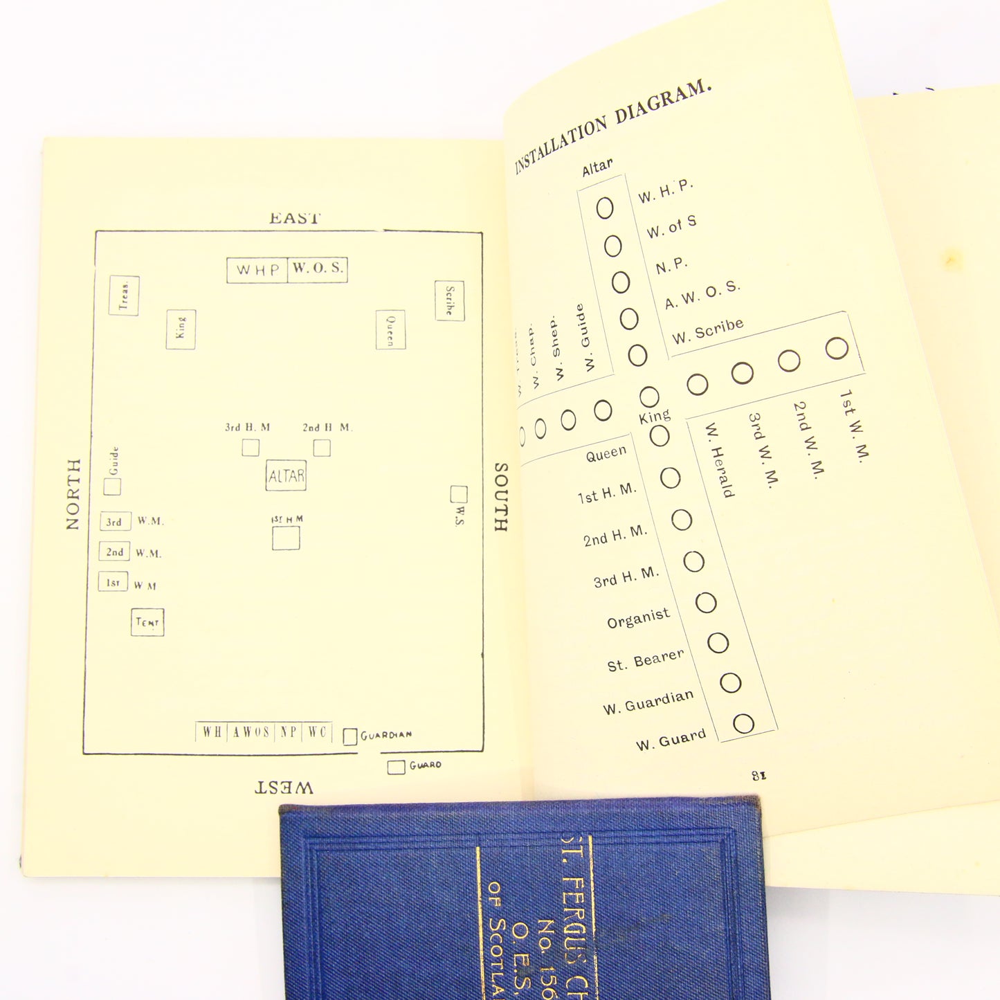 Vintage Set 3 Masonic Order Books St. Fergus Chapter No. 156 O.E.S. Scotland