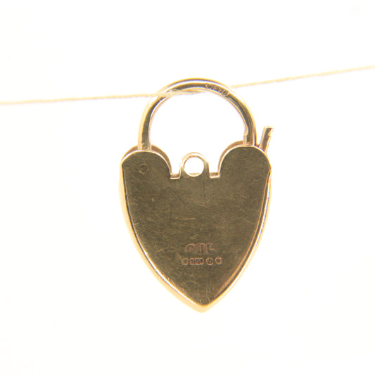 Vintage 9ct Gold Hallmarked Heart Lock Charm Georg Jensen Pendant