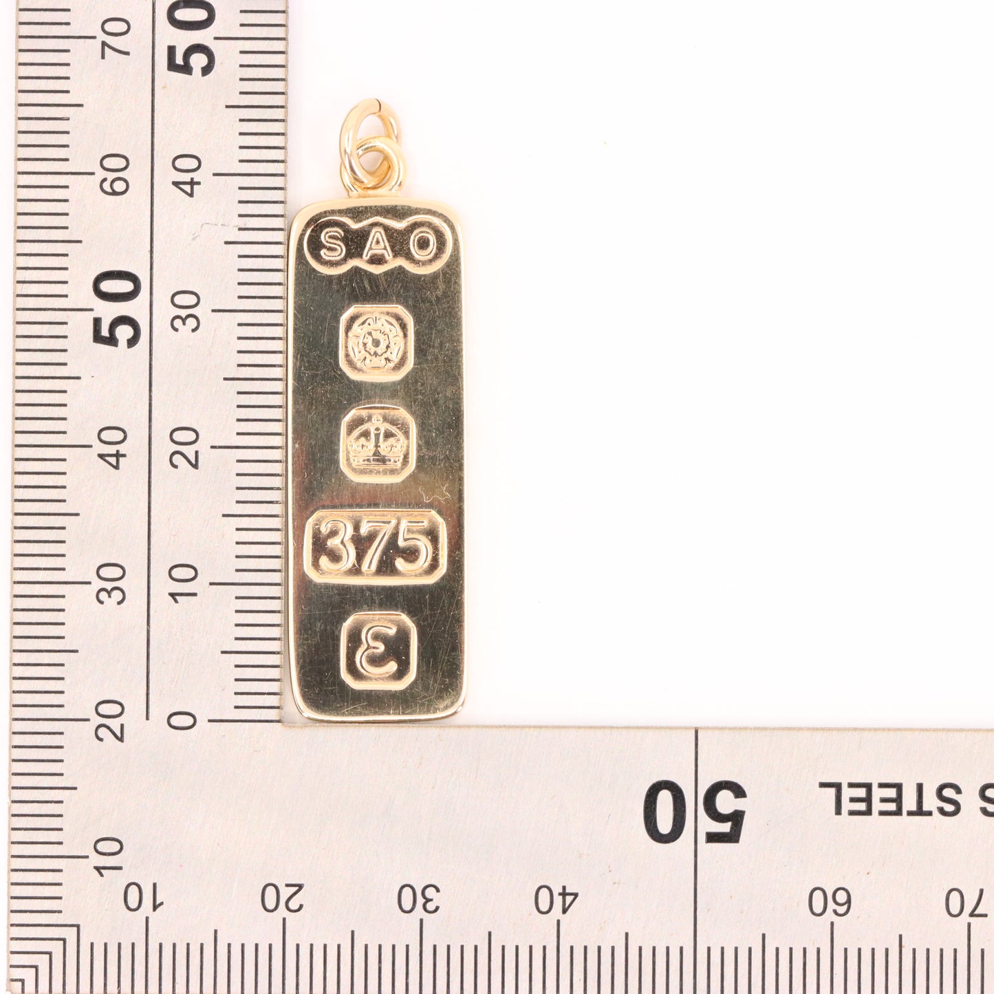 Vintage 9ct Hallmarked Sheffield 1979 Gold Ingot Pendant 14.1g Investment Gift