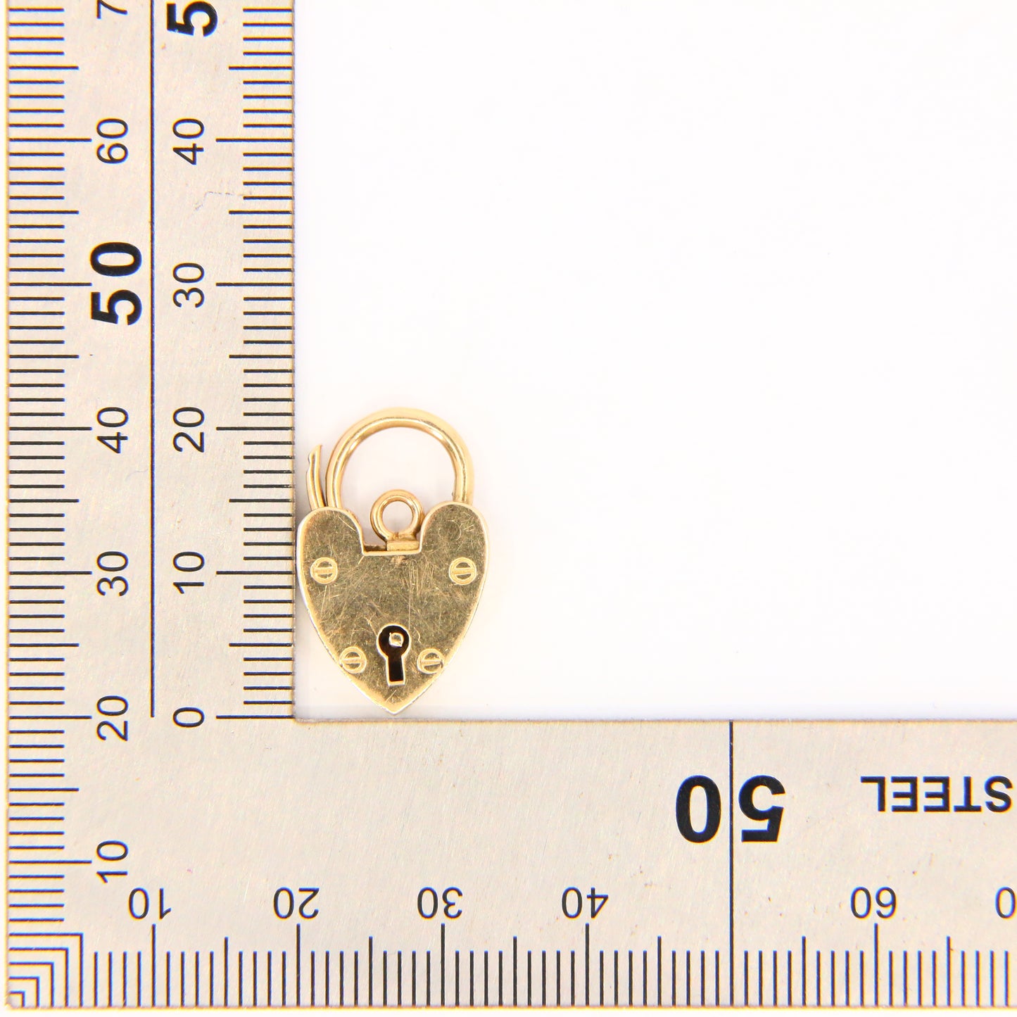 Vintage 9ct Heart Lock Gold Charm Padlock Closer Pendant Hallmarked Gifts Crafts