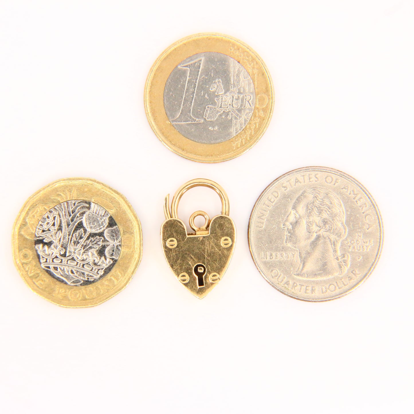 Vintage 9ct Heart Lock Gold Charm Padlock Closer Pendant Hallmarked Gifts Crafts