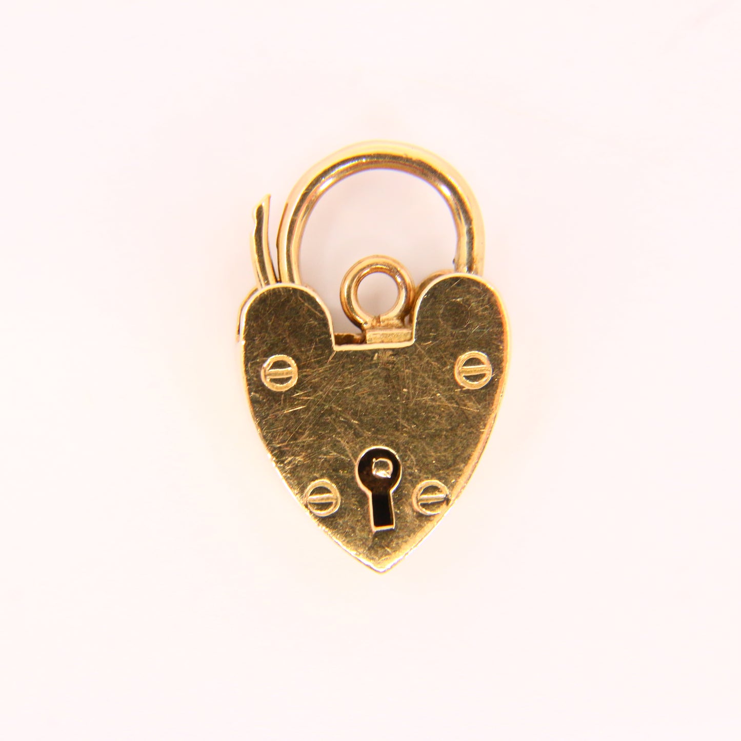 Vintage 9ct Heart Lock Gold Charm Padlock Closer Pendant Hallmarked Gifts Crafts