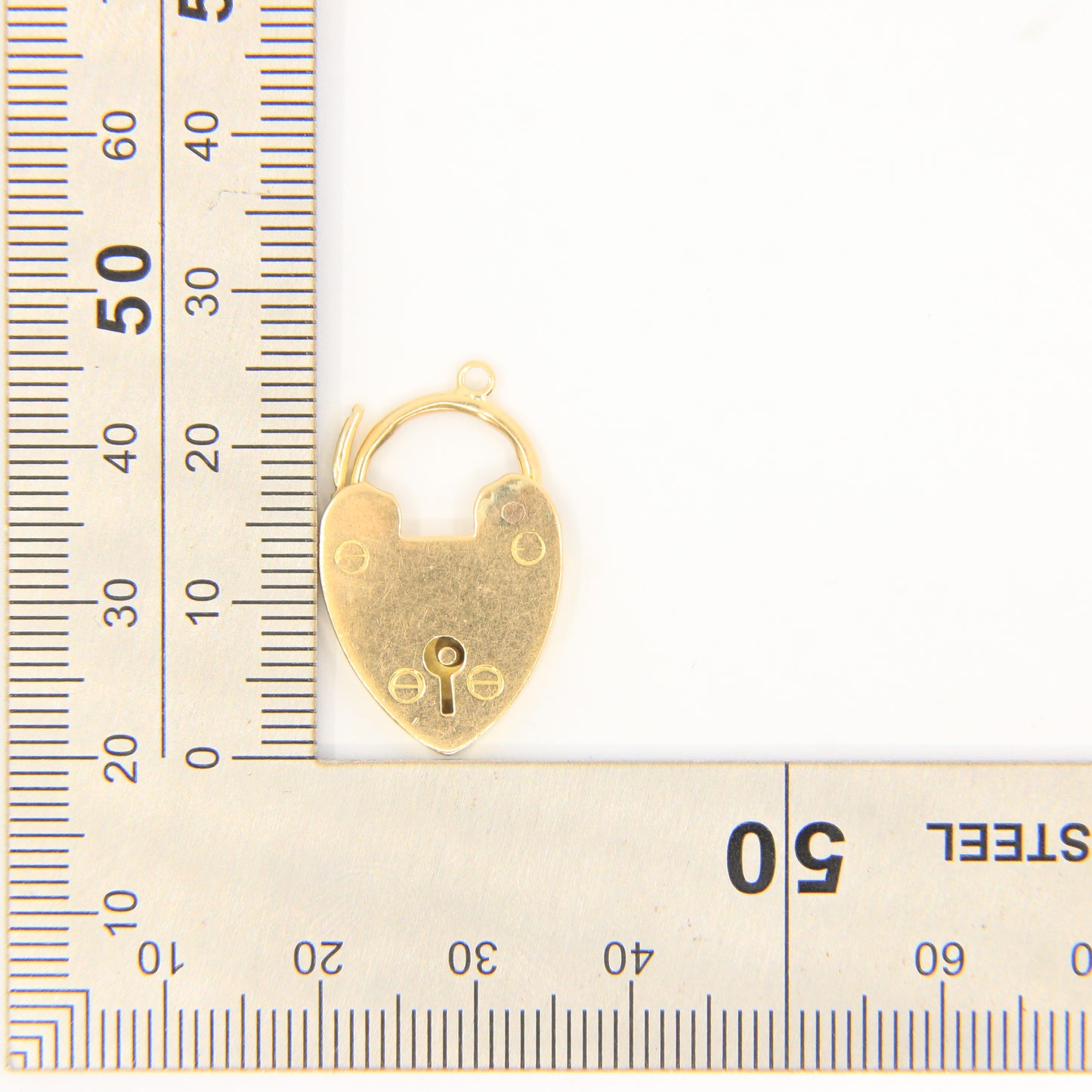 Vintage 18ct Gold Hallmarked Heart Lock Pendant Charm Padlock Gift