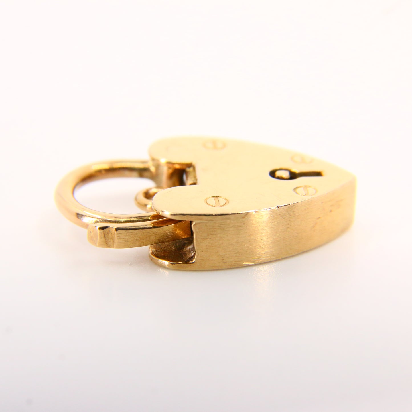 Vintage 9ct Heart Lock Gold Charm Padlock Closer Pendant Hallmarked Gifts Crafts