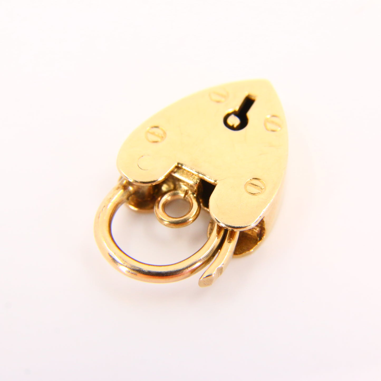 Vintage 9ct Heart Lock Gold Charm Padlock Closer Pendant Hallmarked Gifts Crafts