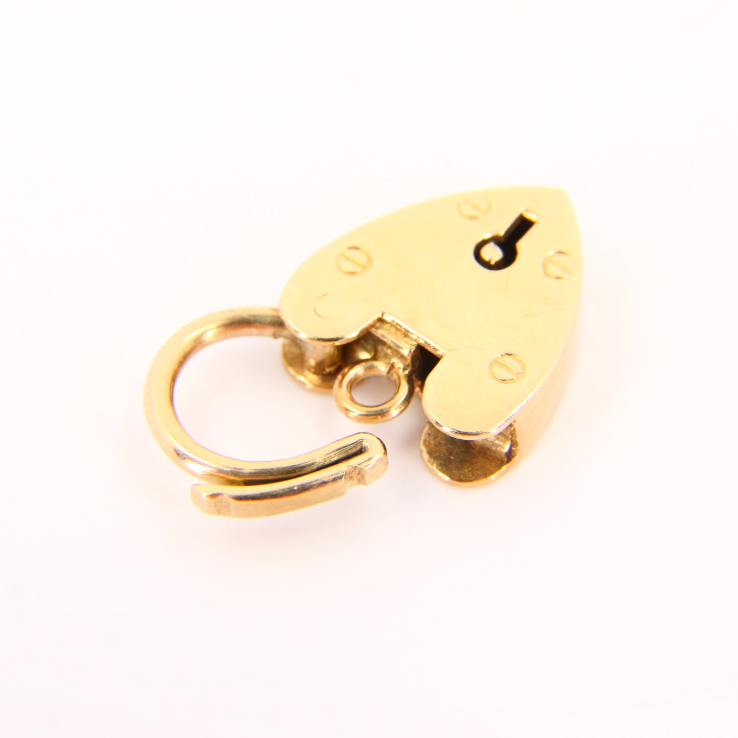 Vintage 9ct Heart Lock Gold Charm Padlock Closer Pendant Hallmarked Gifts Crafts