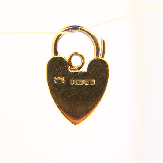 Vintage 9ct Heart Lock Gold Charm Padlock Closer Pendant Hallmarked Gifts Crafts