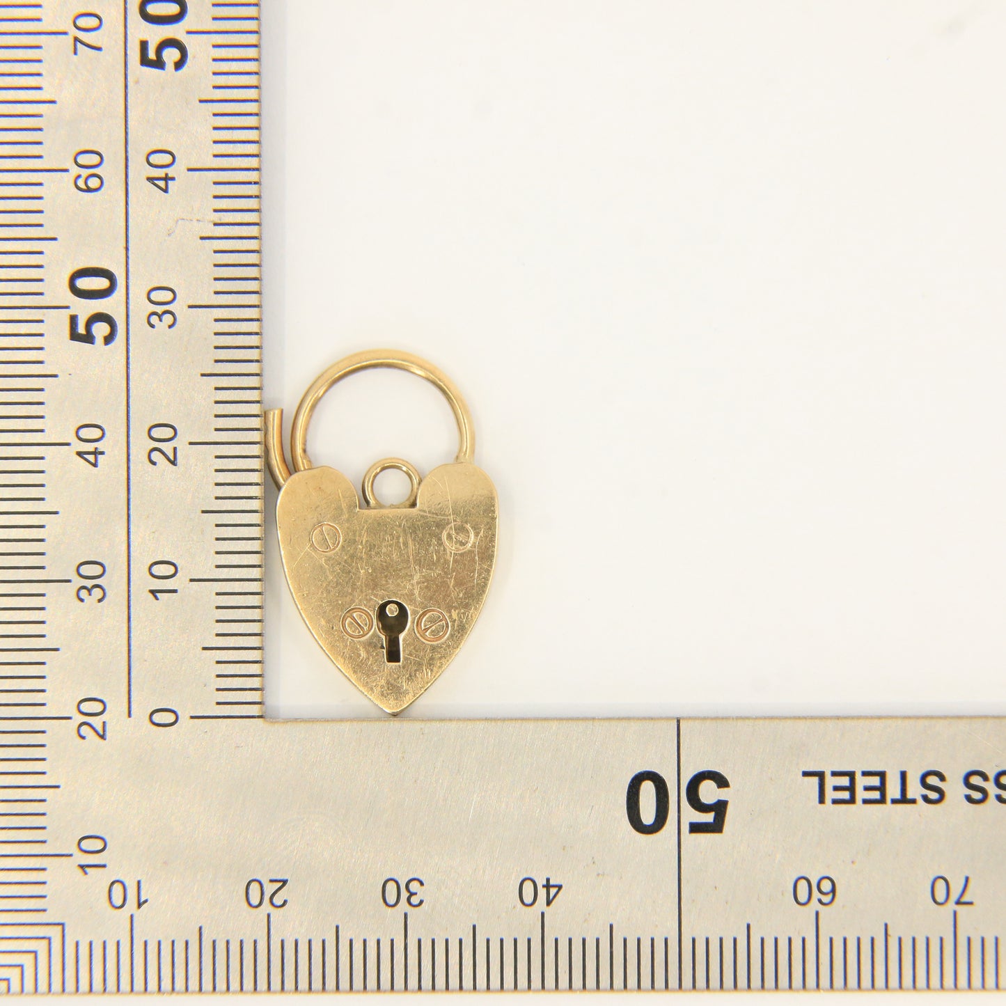 Vintage 9ct Heart Lock Gold Charm Padlock Closer Pendant Hallmarked Gifts Crafts