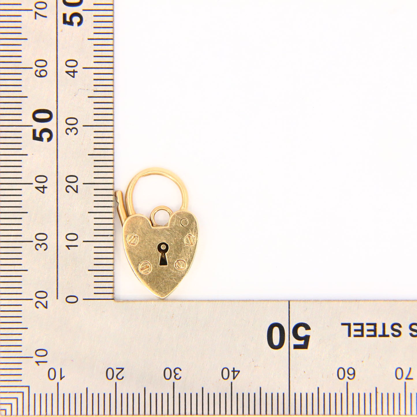 Vintage 9ct Heart Lock Gold Charm Small Padlock Closer Pendant Yellow Gold Gifts Crafts