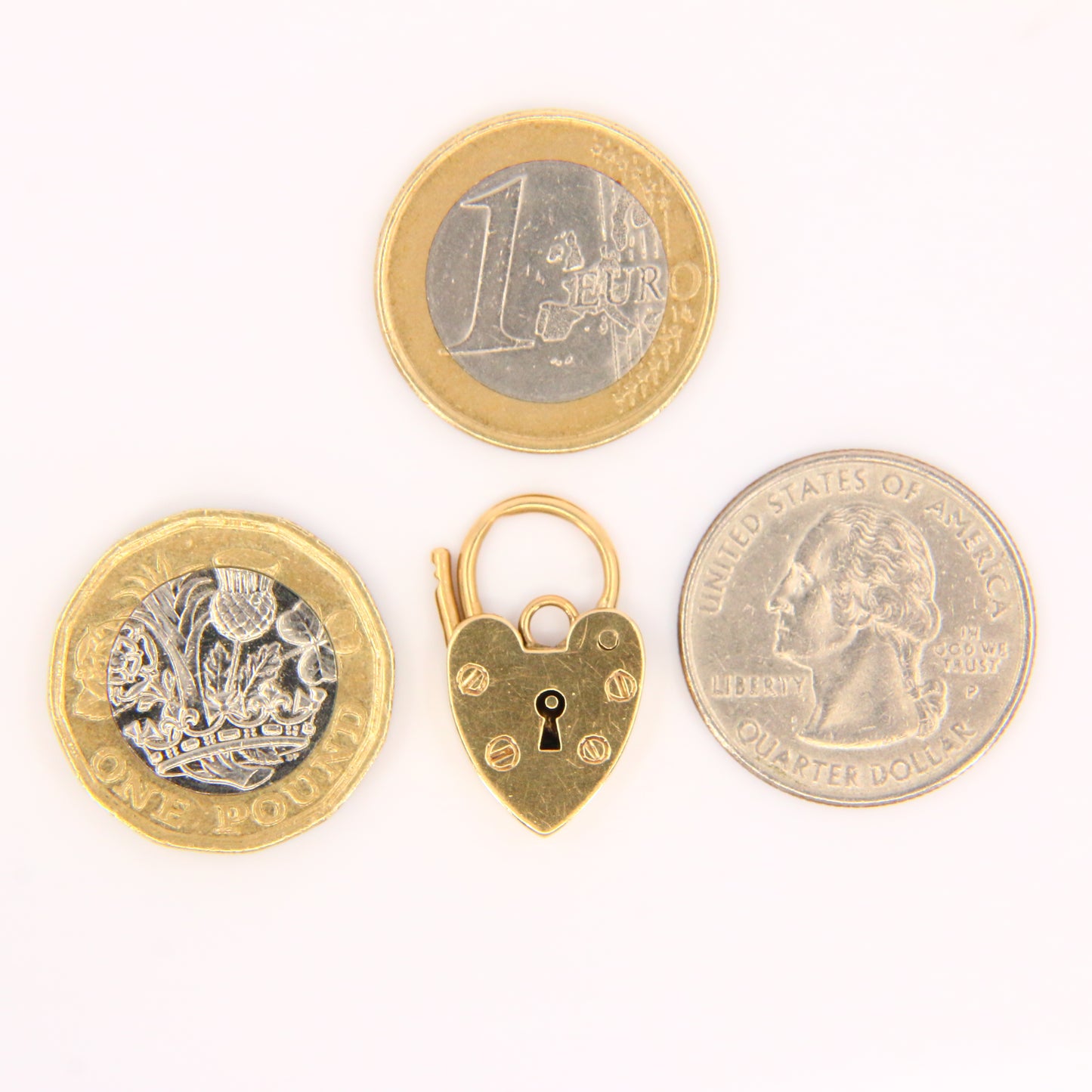 Vintage 9ct Heart Lock Gold Charm Small Padlock Closer Pendant Yellow Gold Gifts Crafts