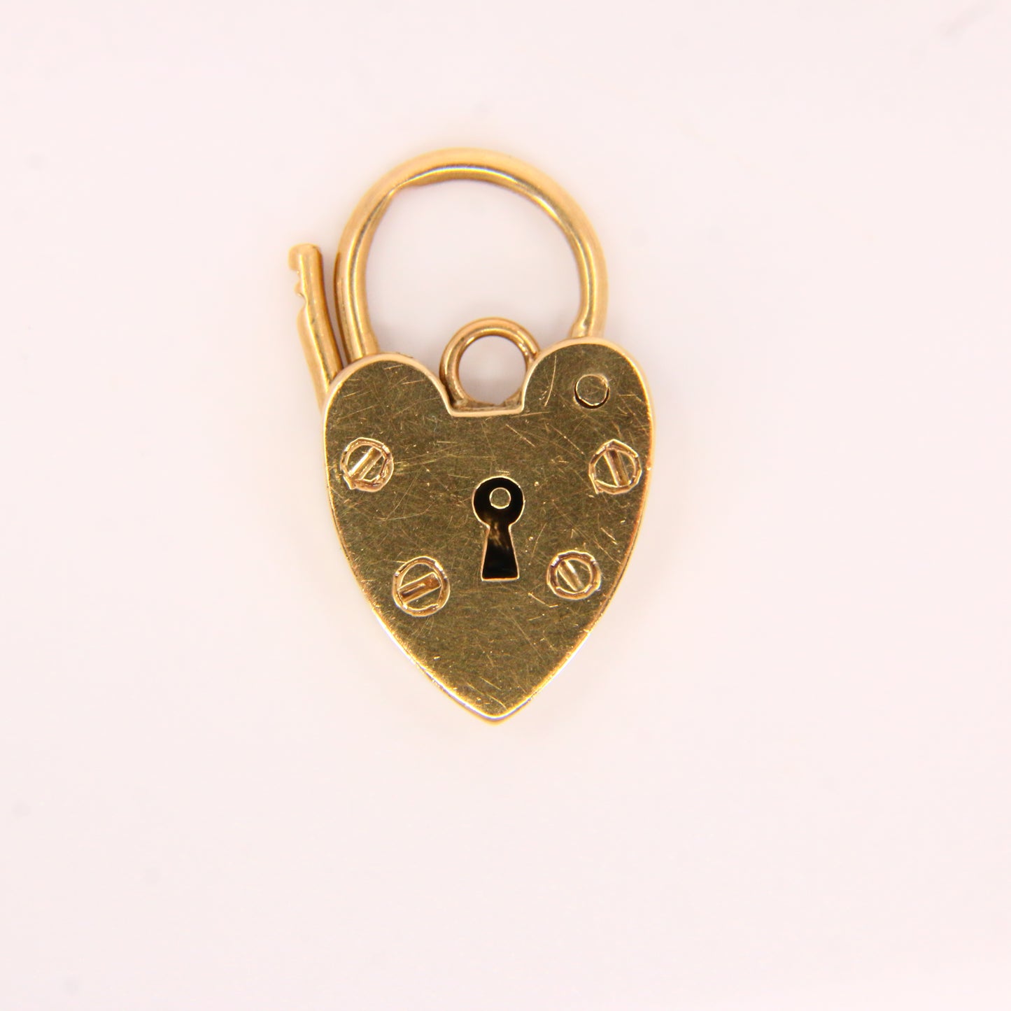 Vintage 9ct Heart Lock Gold Charm Small Padlock Closer Pendant Yellow Gold Gifts Crafts