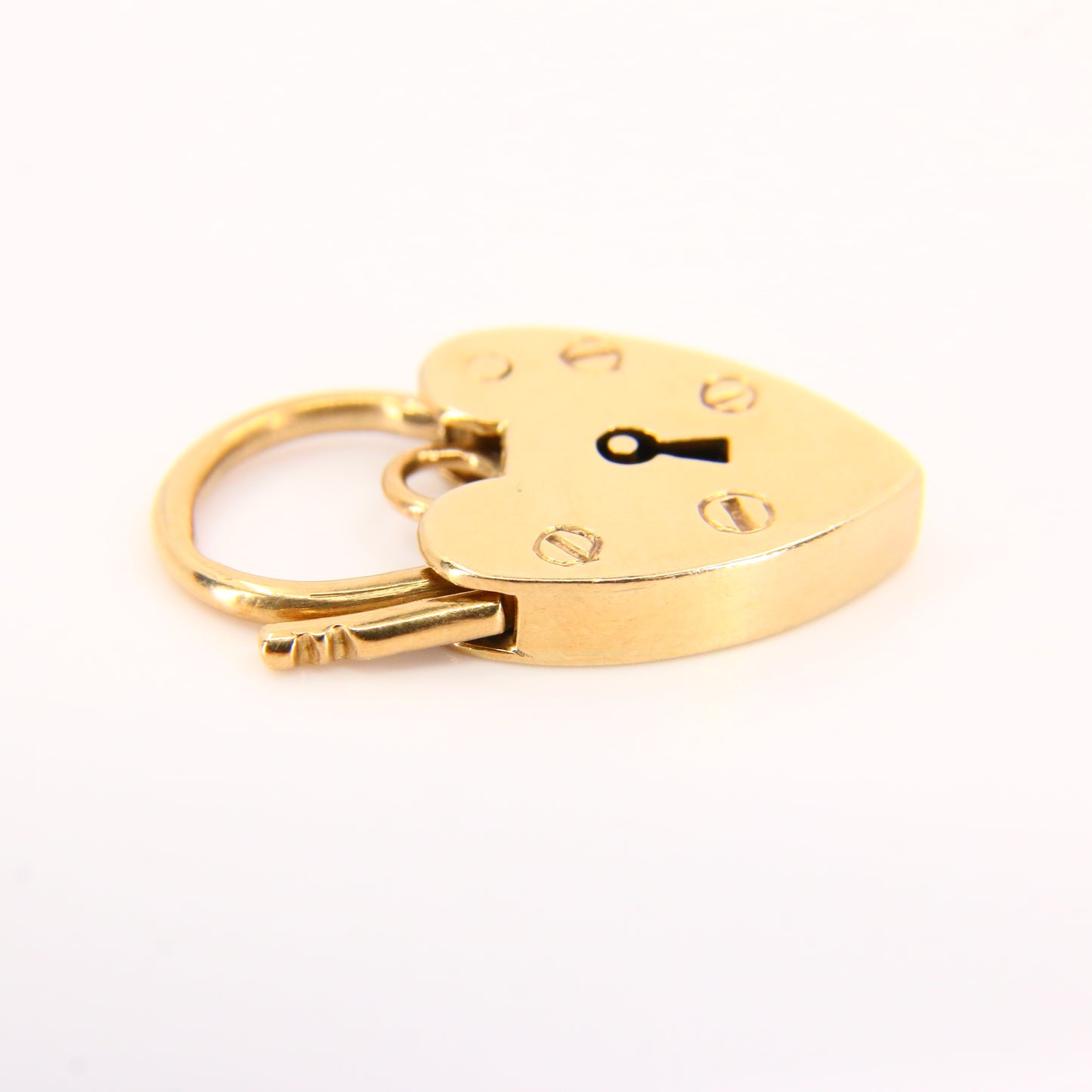 Vintage 9ct Heart Lock Gold Charm Small Padlock Closer Pendant Yellow Gold Gifts Crafts