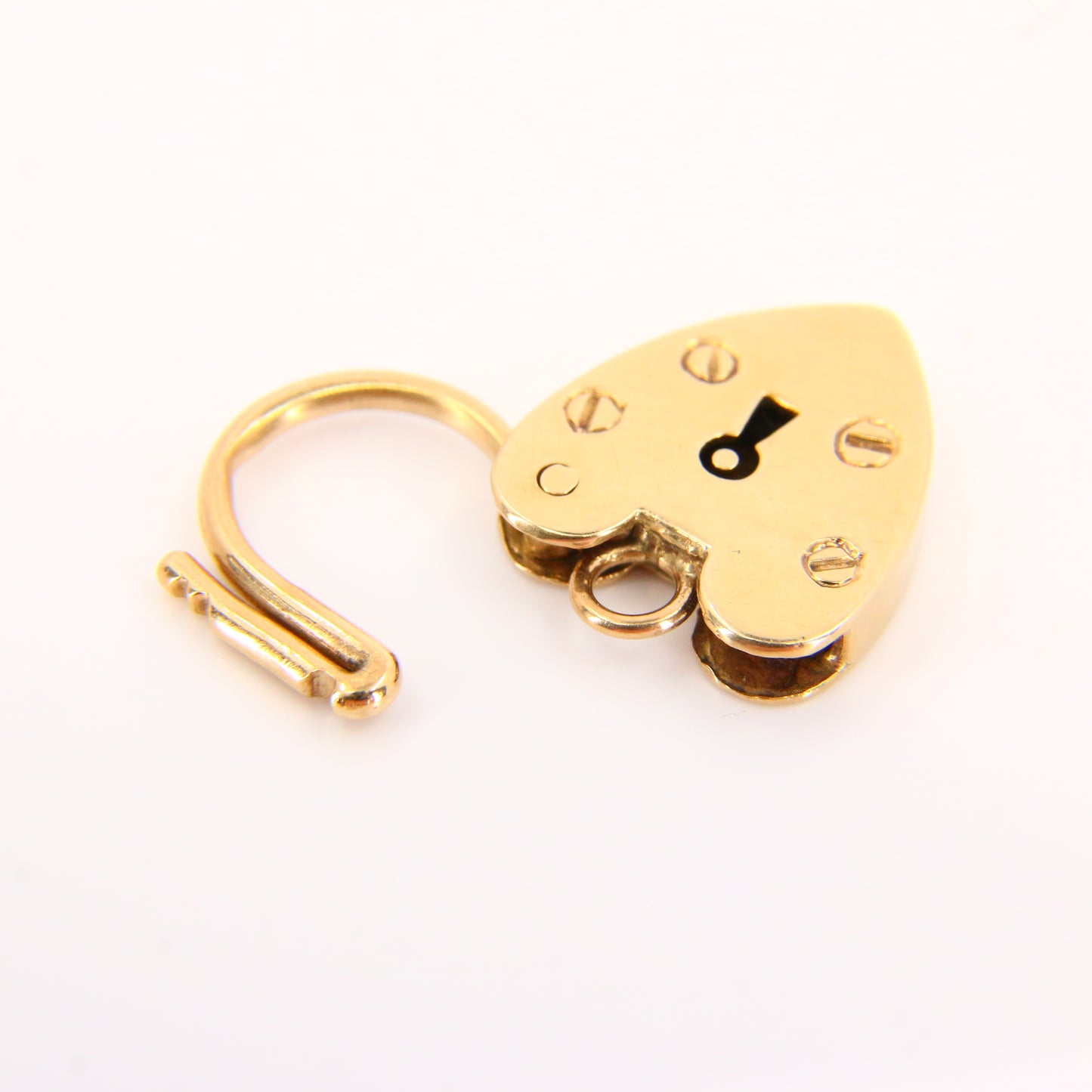Vintage 9ct Heart Lock Gold Charm Small Padlock Closer Pendant Yellow Gold Gifts Crafts