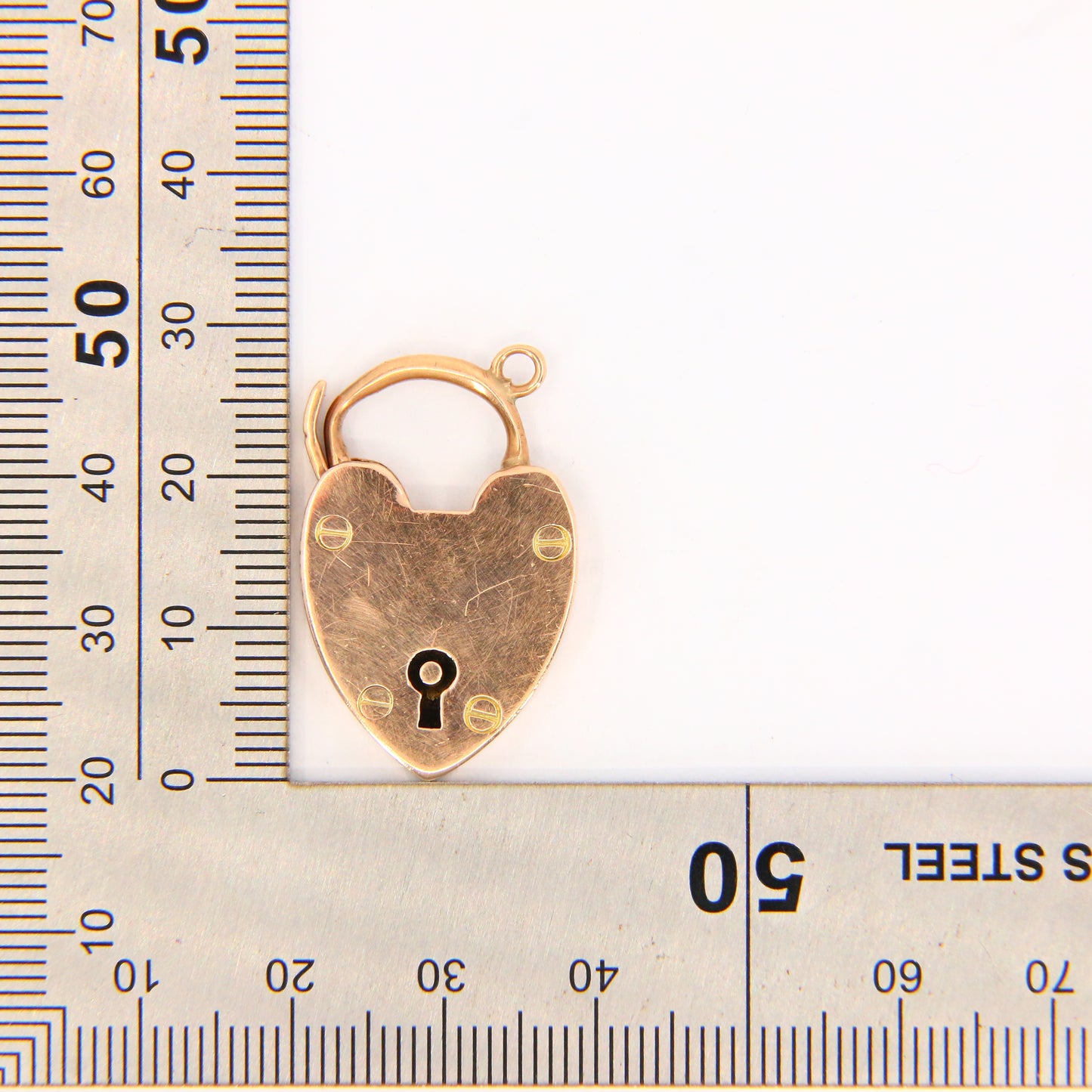 Vintage 9ct Large Heart Lock Gold Charm Padlock Pendant Hallmarked Gifts Crafts