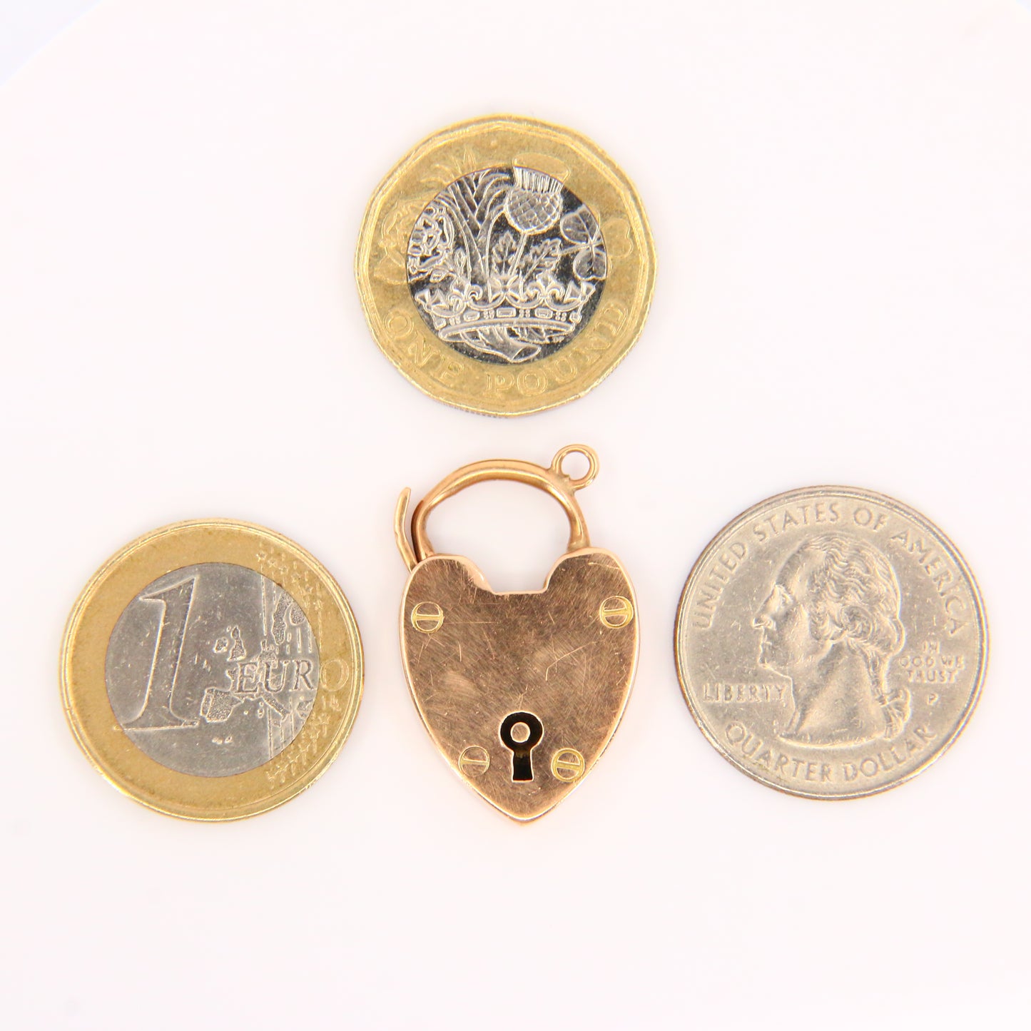 Vintage 9ct Large Heart Lock Gold Charm Padlock Pendant Hallmarked Gifts Crafts