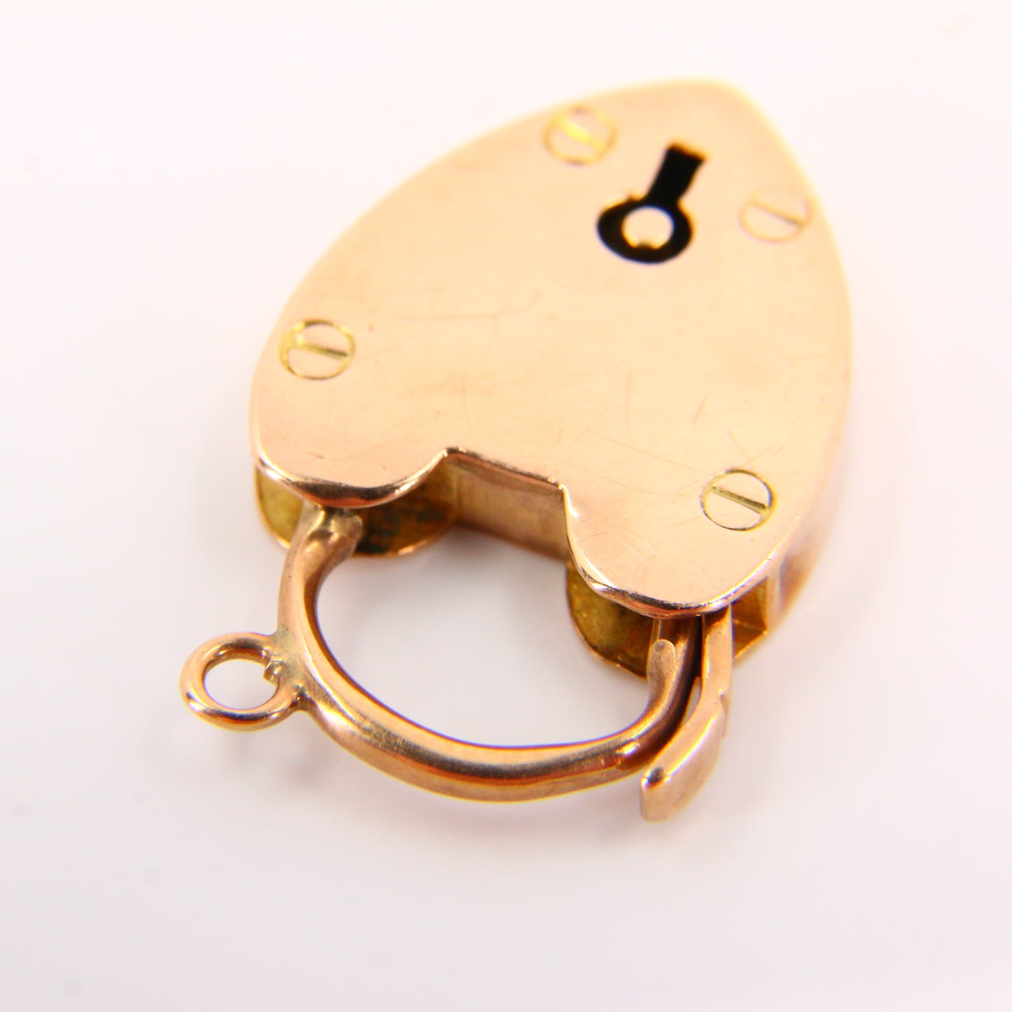 Vintage 9ct Large Heart Lock Gold Charm Padlock Pendant Hallmarked Gifts Crafts