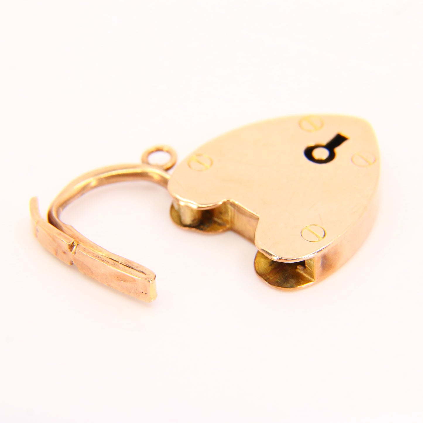 Vintage 9ct Large Heart Lock Gold Charm Padlock Pendant Hallmarked Gifts Crafts