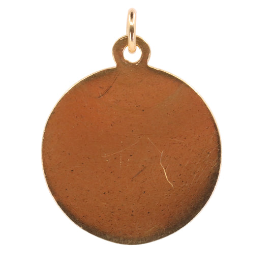 Vintage 9ct Hallmarked Yellow Gold Blank Disc Pendant Engraving Personalised Gift