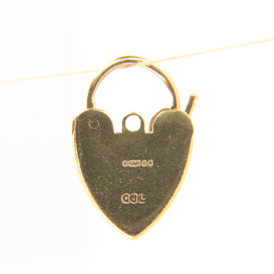 Vintage 9ct Gold Hallmarked Heart Lock Charm Georg Jensen Pendant Gift