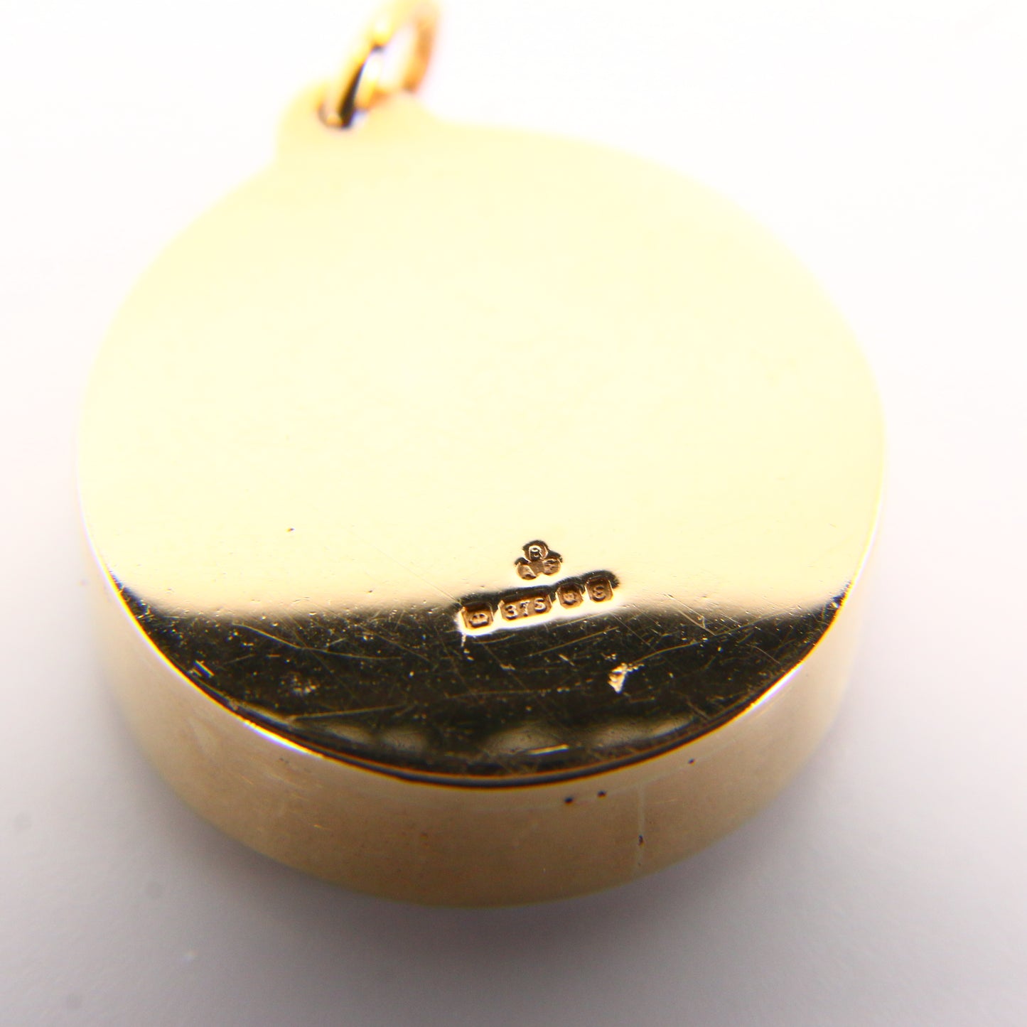 Vintage 9ct Goldstone Pendant Hallmarked Yellow Gold Circle Glass Stone Charm