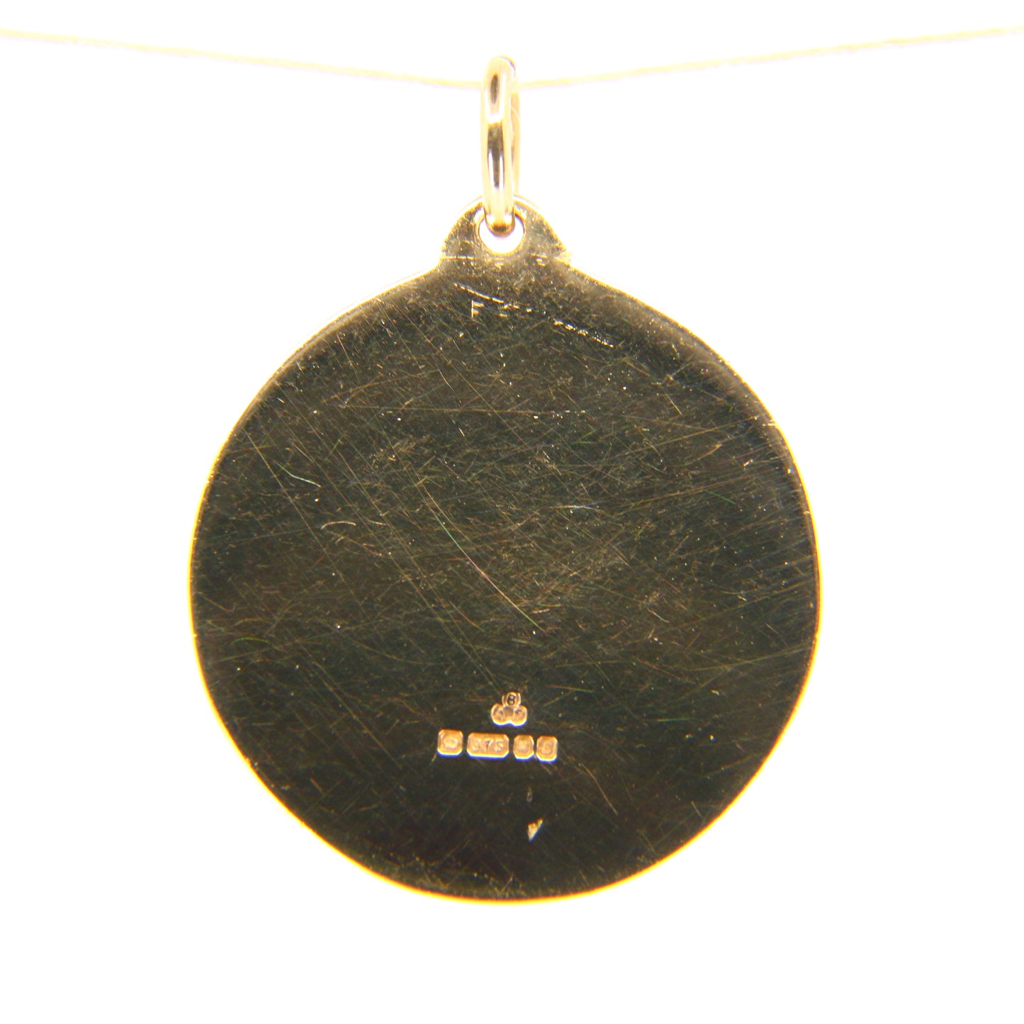 Vintage 9ct Goldstone Pendant Hallmarked Yellow Gold Circle Glass Stone Charm