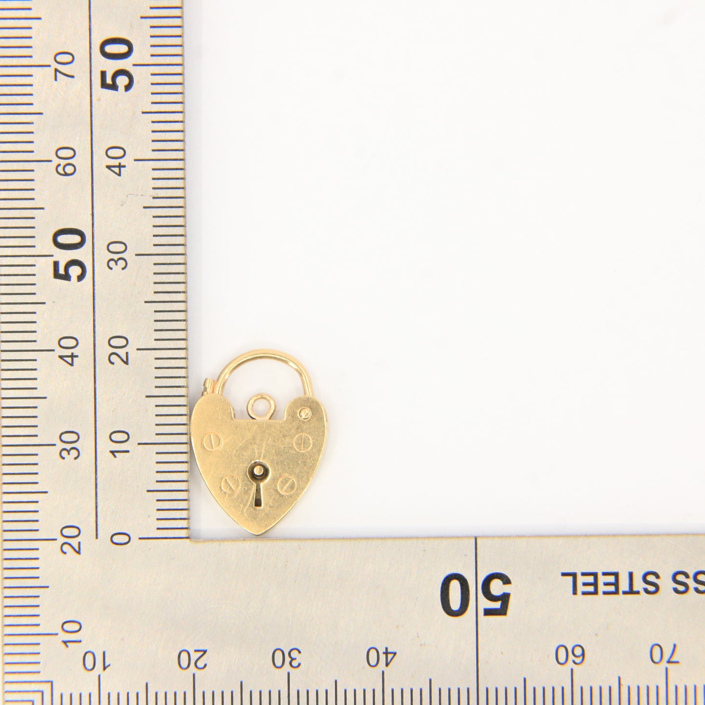 Vintage 9ct Heart Lock Gold Charm Padlock Closer Pendant Hallmarked Gifts Crafts