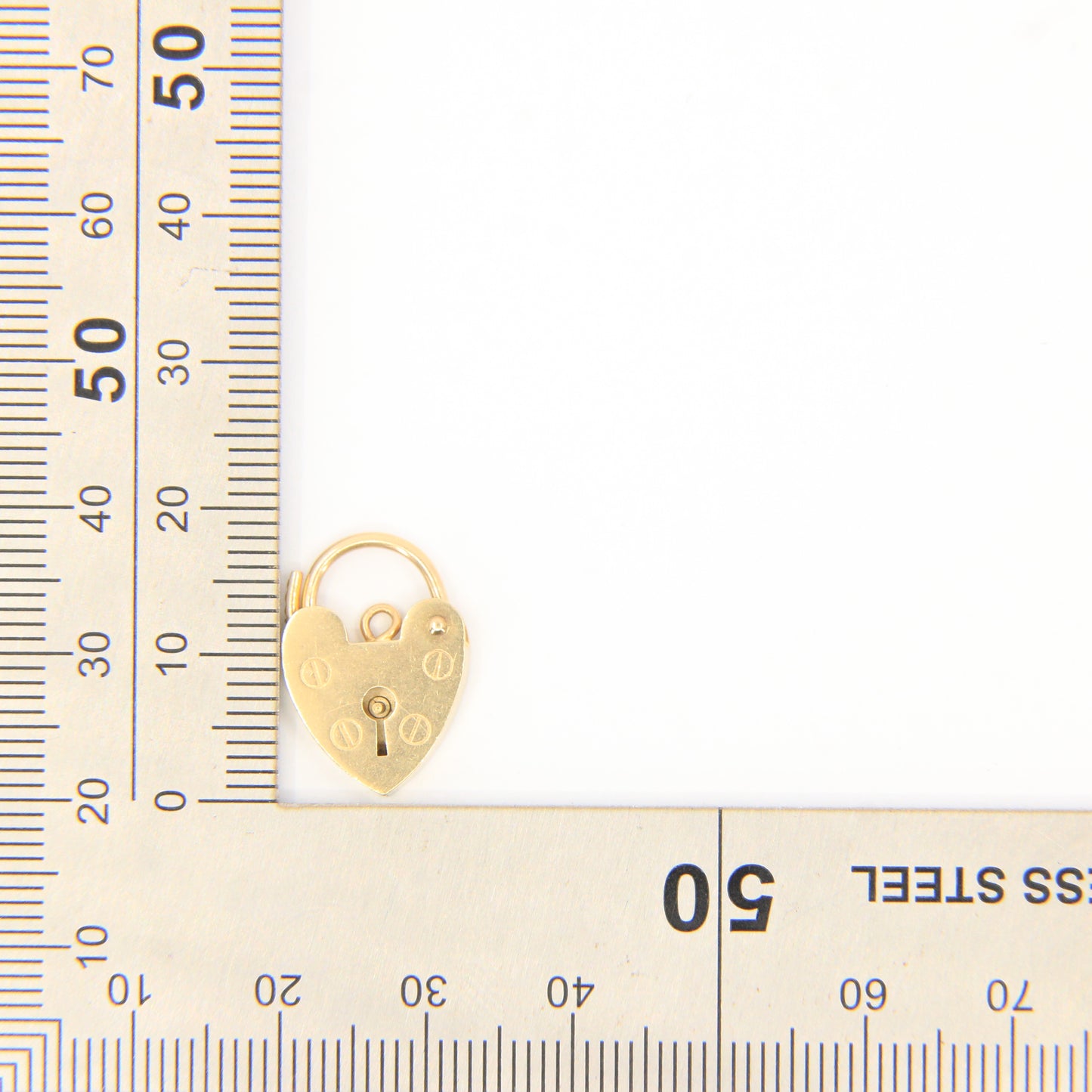 Vintage 9ct Heart Lock Gold Charm Padlock Closer Pendant Hallmarked Gifts Crafts