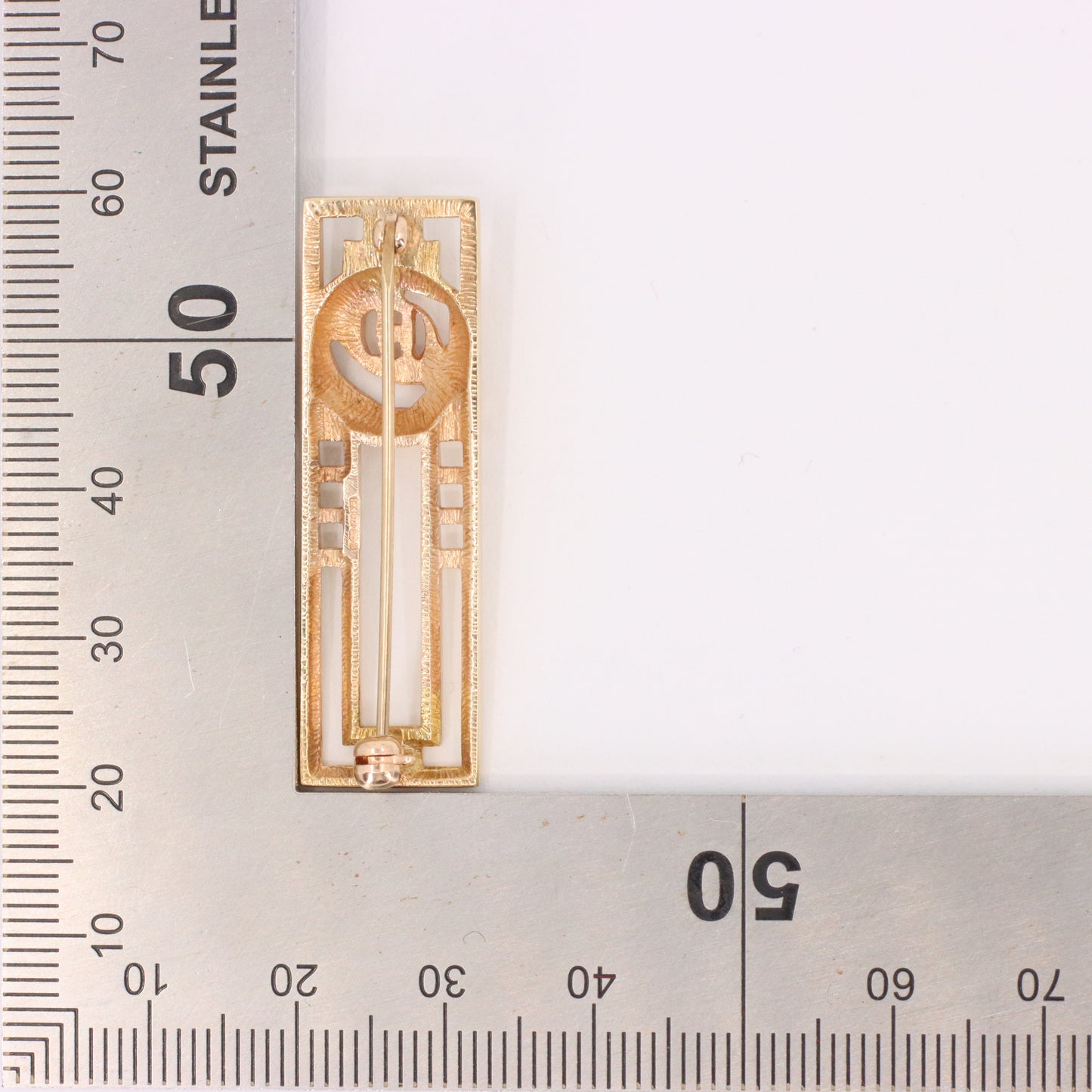 Vintage 9ct Hallmarked Gold Art Nouveau Rennie Mackintosh Brooch Boxed Gift