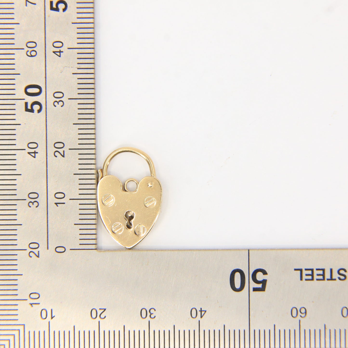 Vintage 9ct Heart Lock Gold Charm Padlock Closer Pendant Hallmarked Gifts Crafts