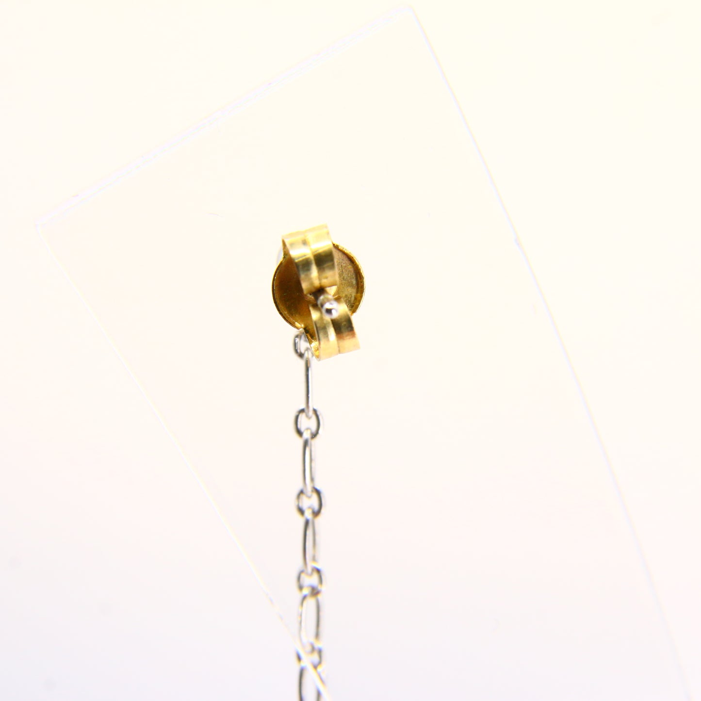 Vintage 18K Black Pearl Drop Earrings Dangle White Gold & Yellow Gold Clips