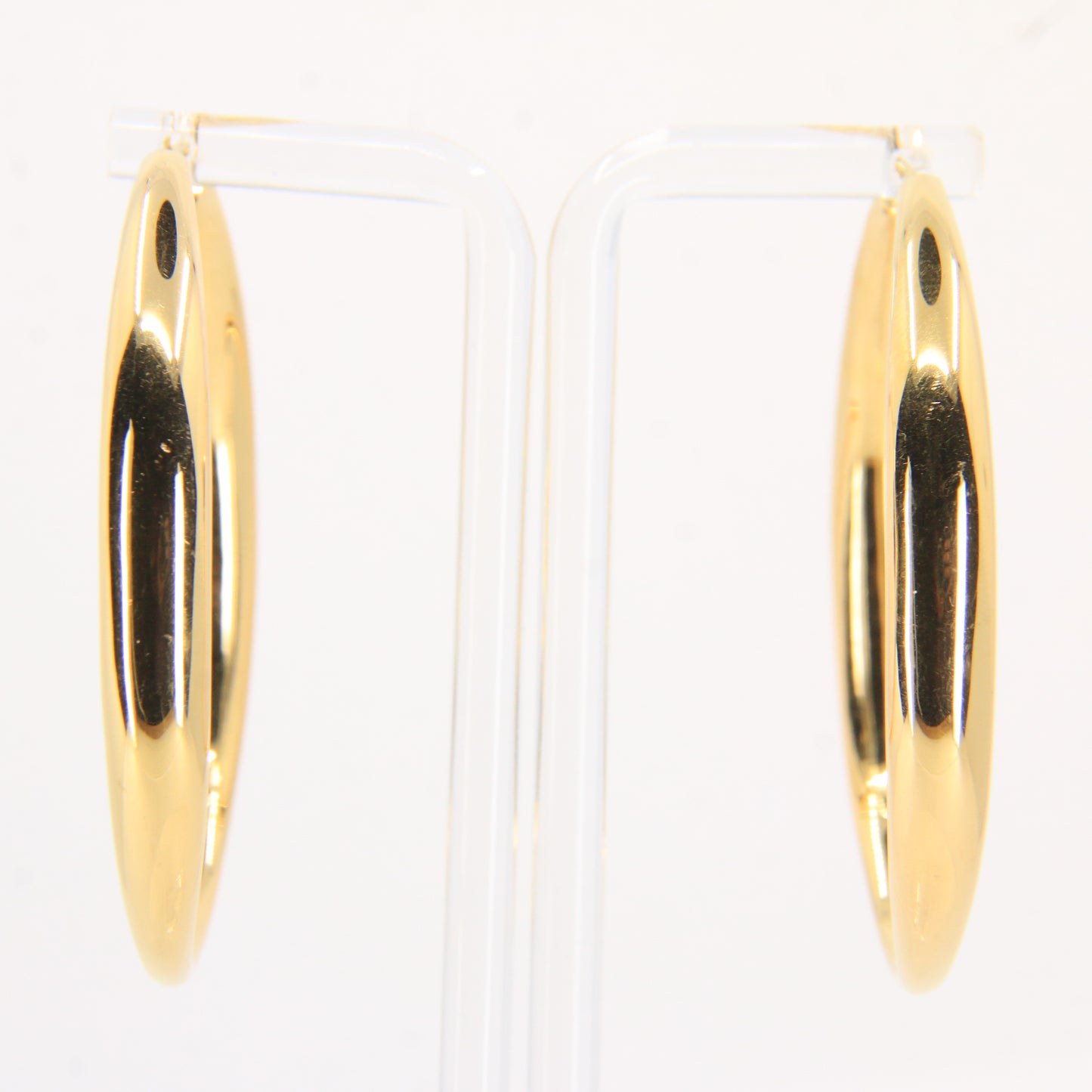 Vintage 18ct Gold Large Hoop Earrings 18k Yellow Gold Hinged Closure Hoops Boxed