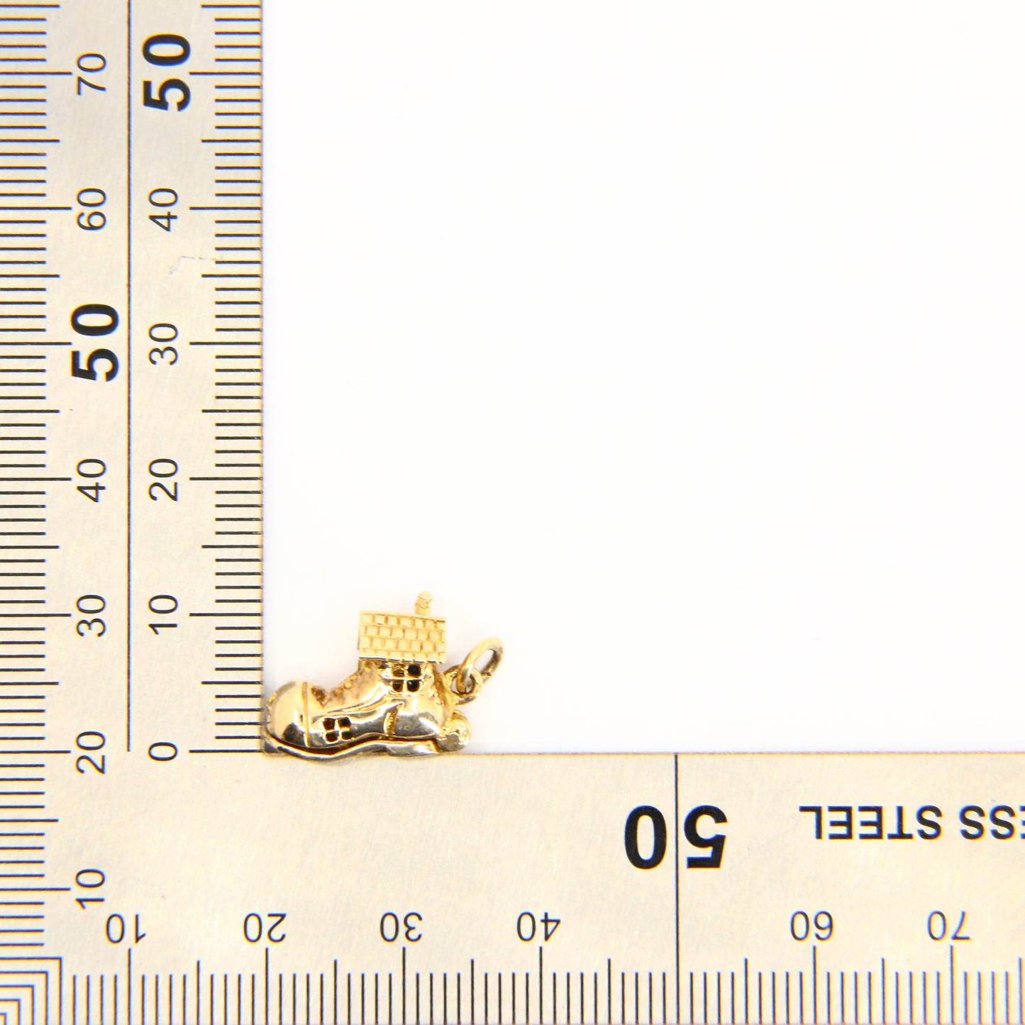 Vintage 9ct Gold Boot Opening Pendant Enamel Detailed Charm Folk Lore Yellow Gold Hallmarked