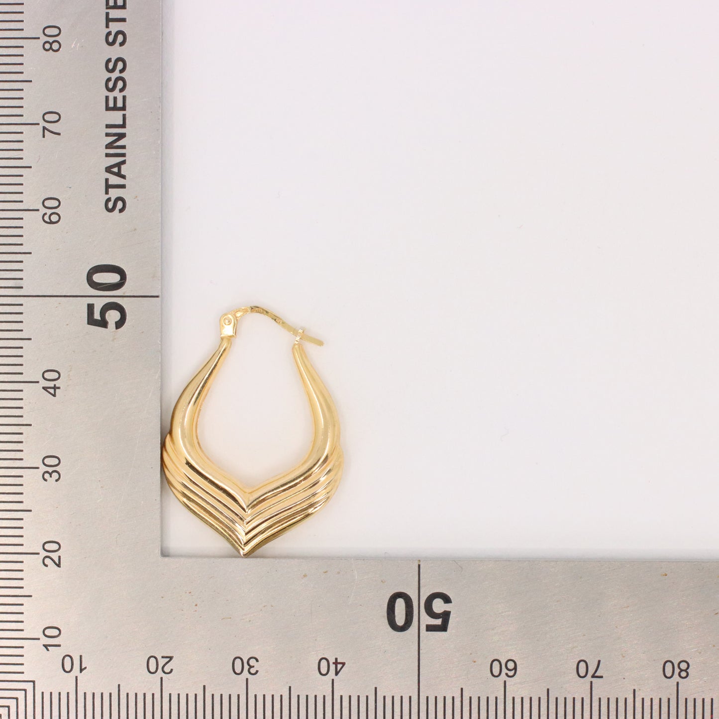 Vintage 9ct Hallmarked UnoAErre Italian Yellow Gold Hoop Earrings Boxed Gift