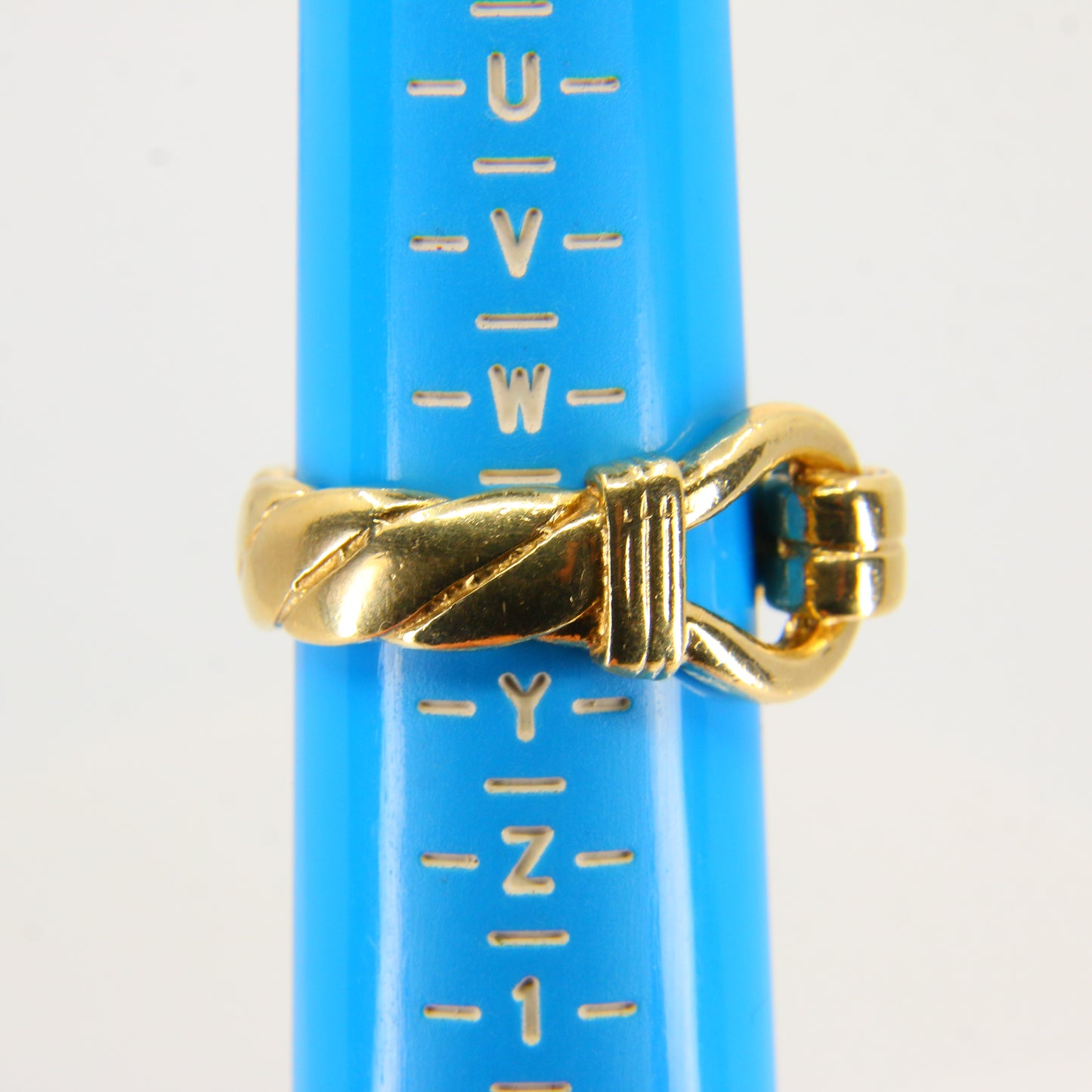 Vintage Heavy 9 Carat Buckle Ring Yellow Gold Boxed Hallmarked UK Size X