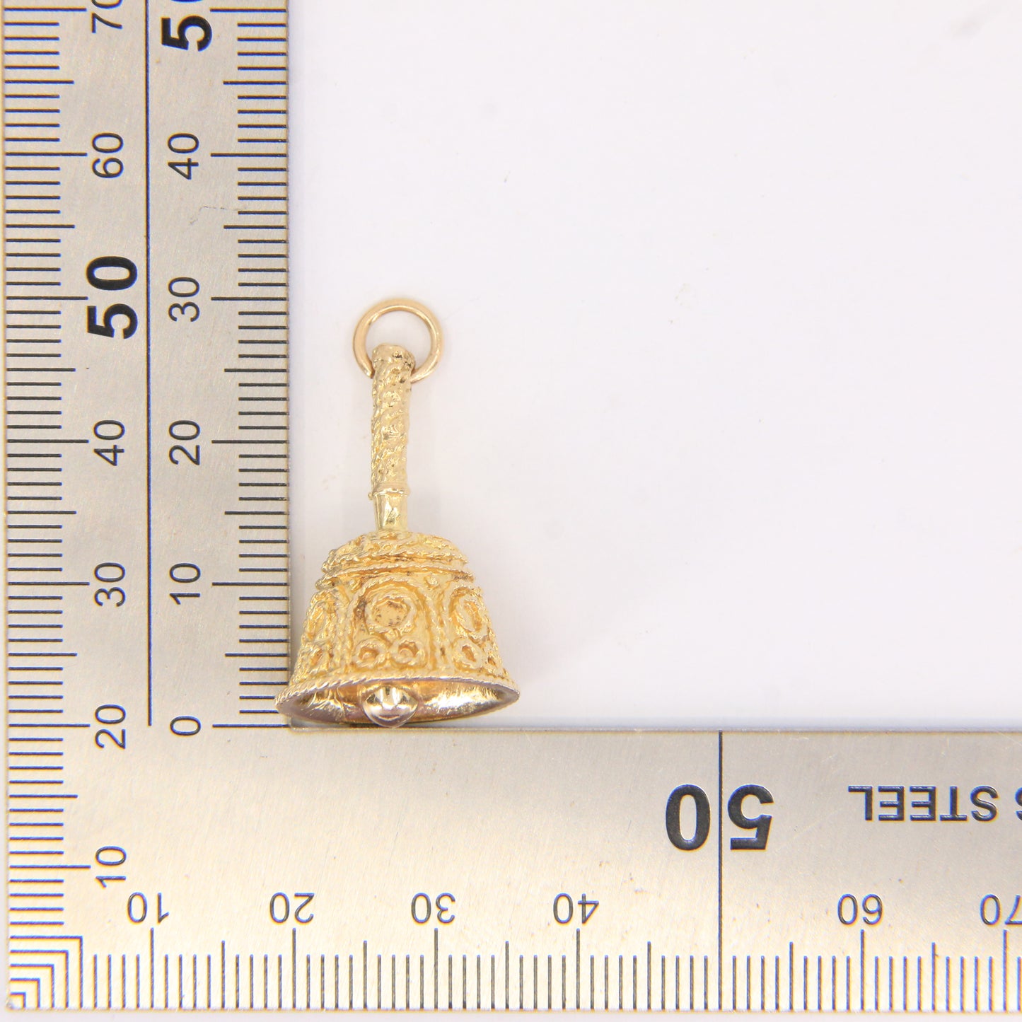 Vintage 9ct Gold Hallmarked Bell Pendant Charm 9ct Yellow Gold Ringing