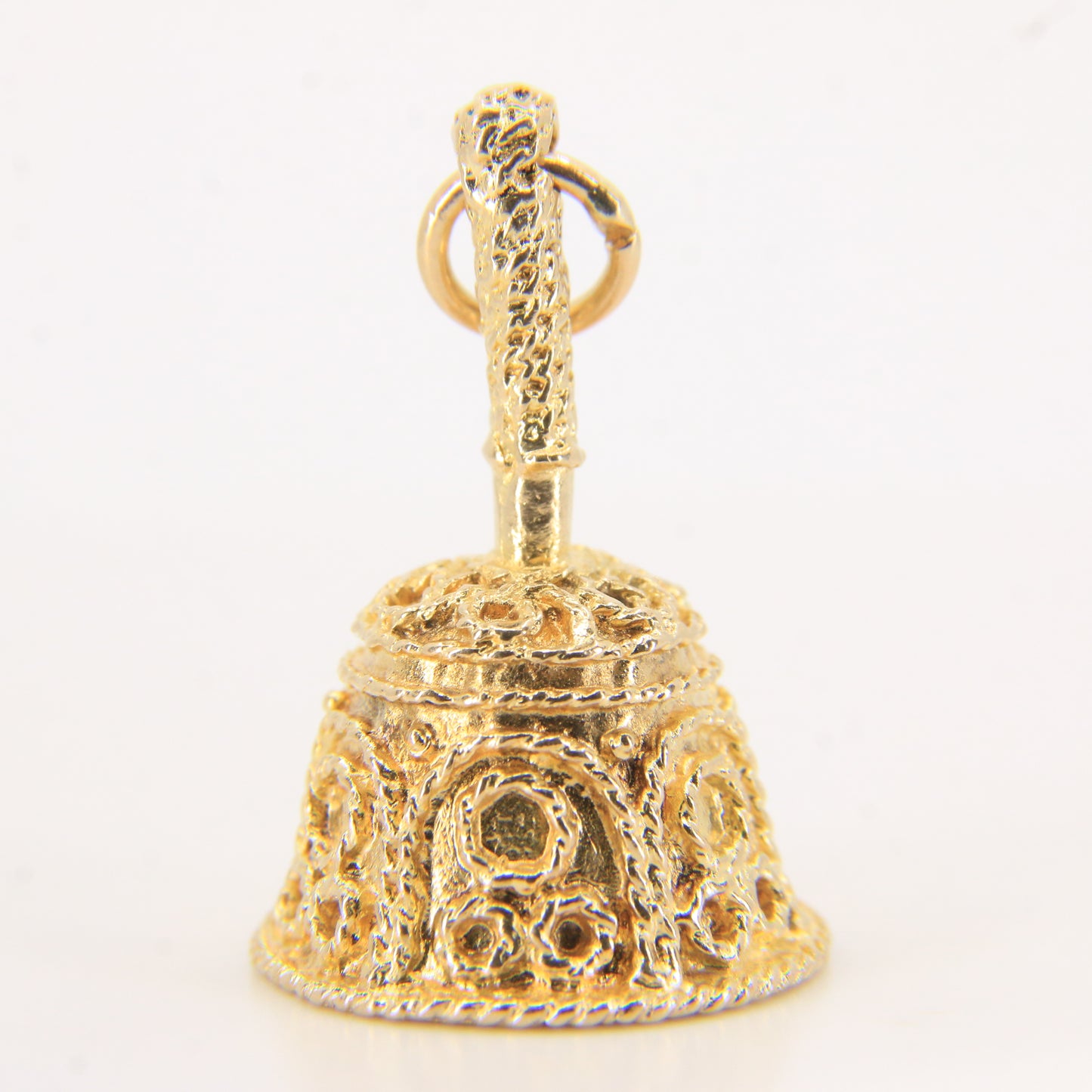 Vintage 9ct Gold Hallmarked Bell Pendant Charm 9ct Yellow Gold Ringing