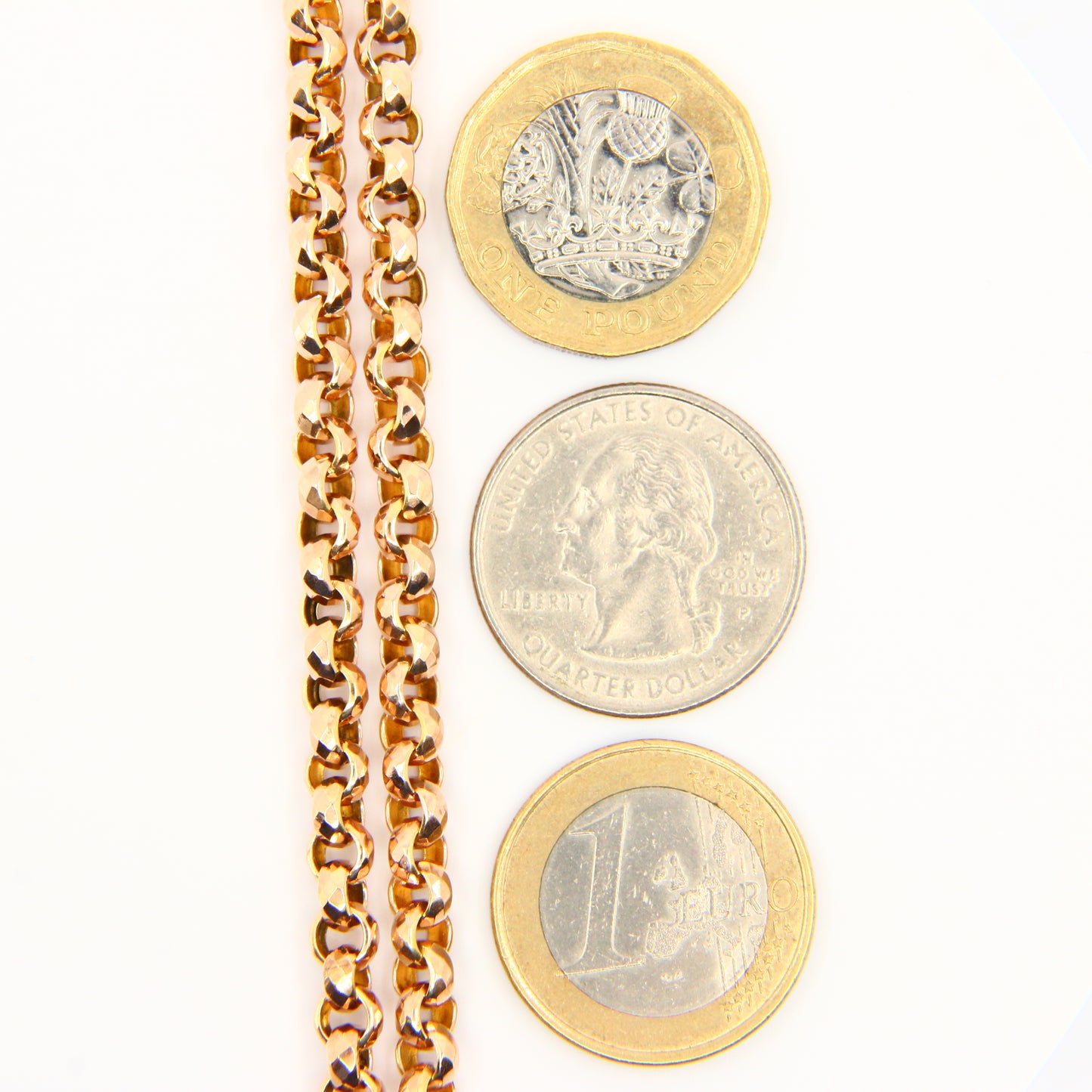 Antique 54" Long 9ct Gold Muff Guard Watch Chain Necklace Yellow Gold Hallmarked