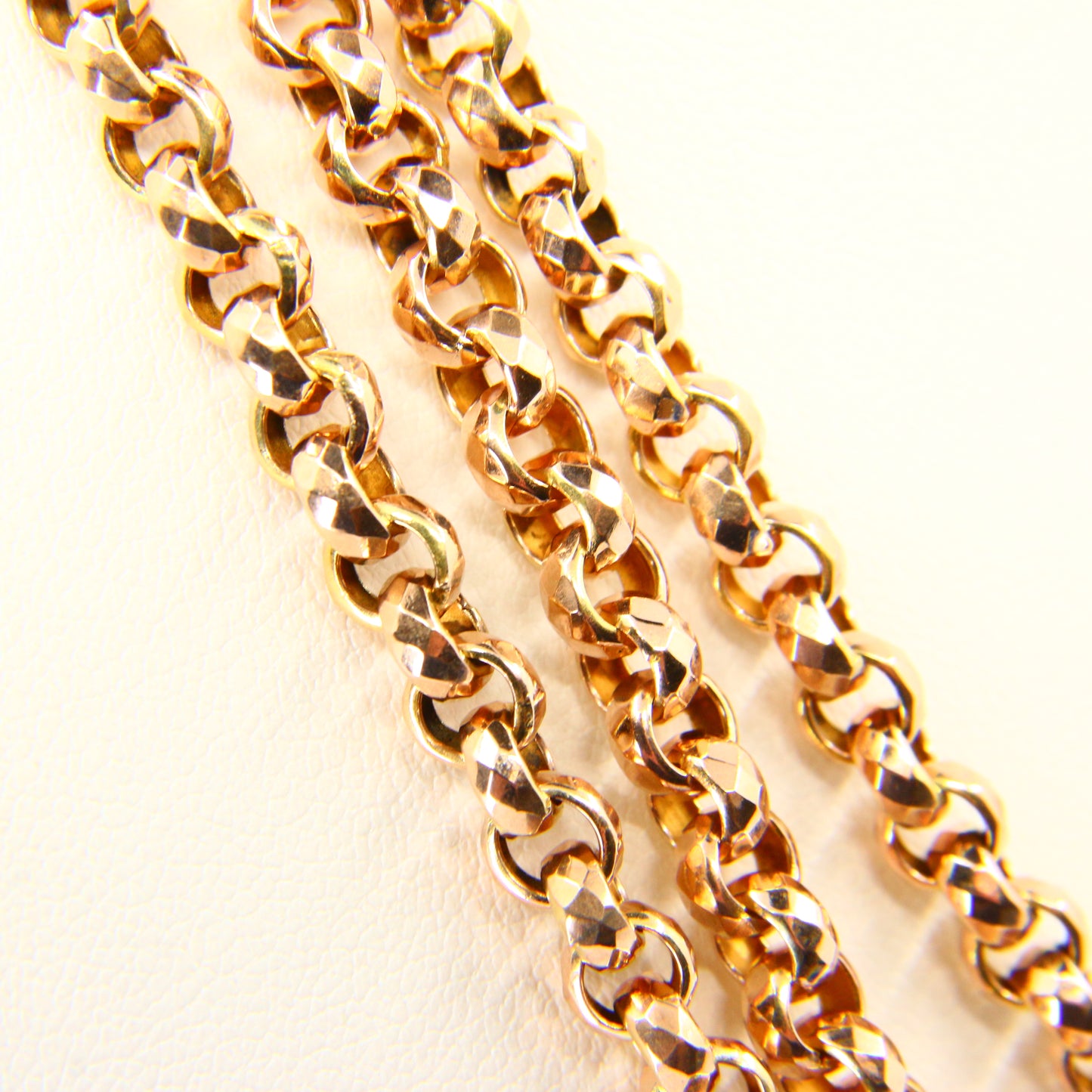 Antique 54" Long 9ct Gold Muff Guard Watch Chain Necklace Yellow Gold Hallmarked
