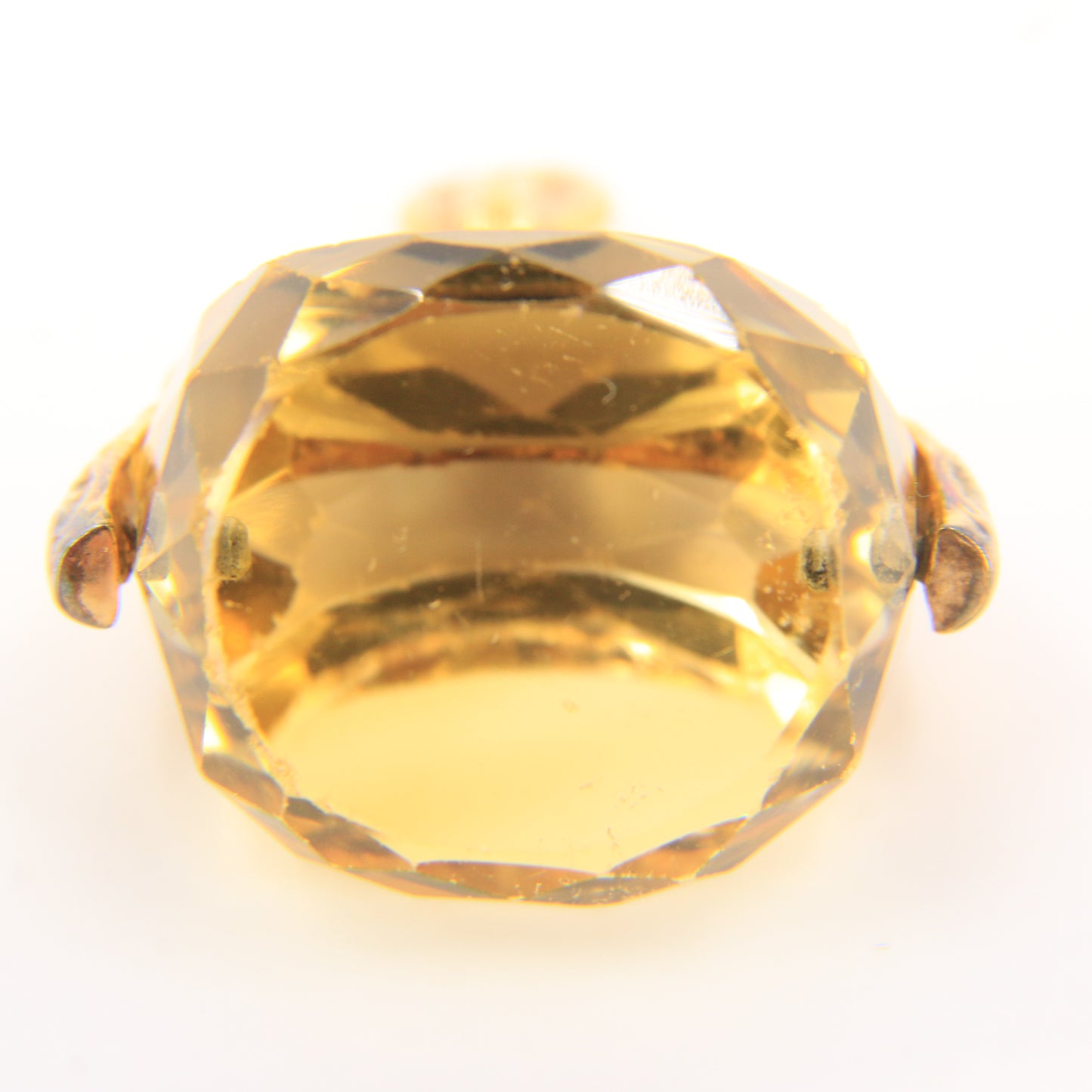 Vintage 9ct Gold Hallmarked Spinner Pendant Fob Citrine Drop Charm