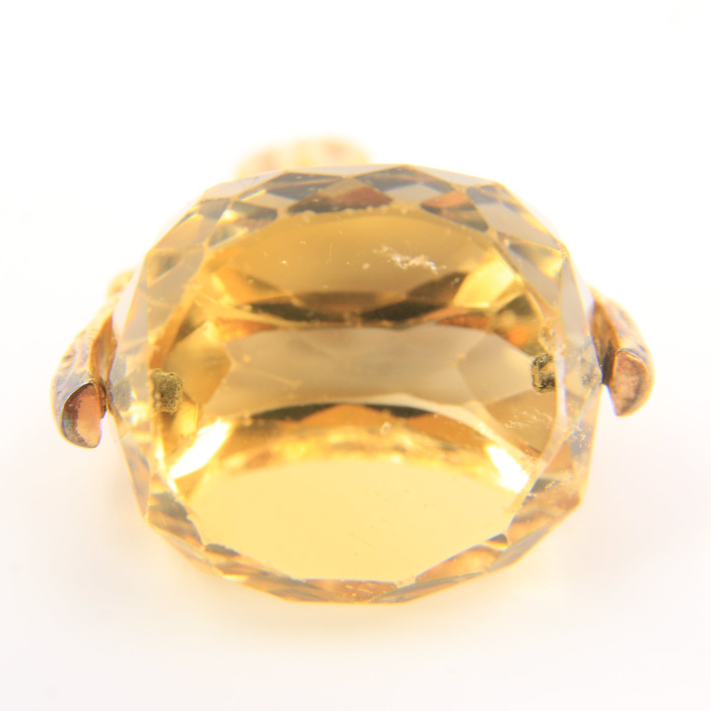 Vintage 9ct Gold Hallmarked Spinner Pendant Fob Citrine Drop Charm