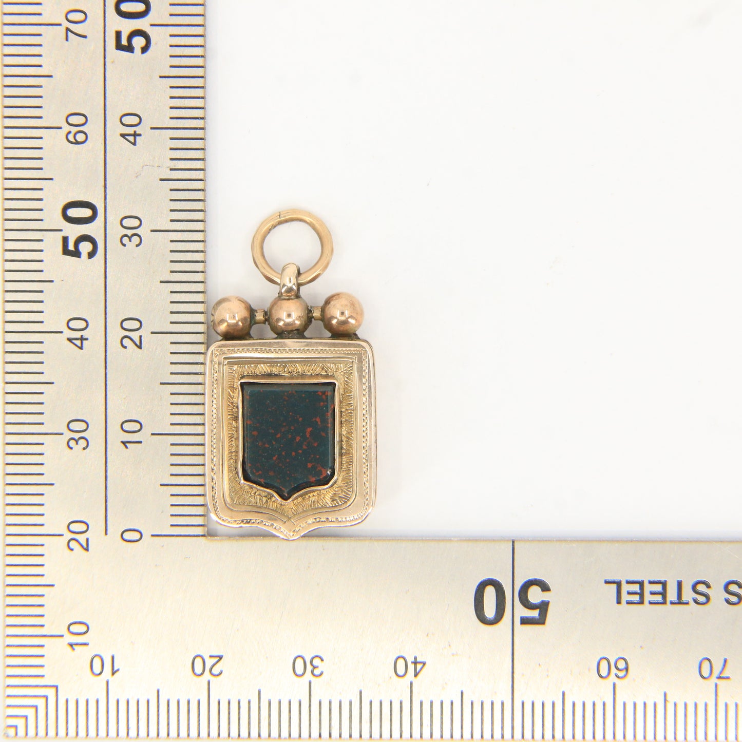 Antique 9ct Gold Victorian Bloodstone 2 Photo Locket Pendant