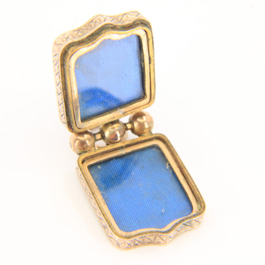 Antique 9ct Gold Victorian Bloodstone 2 Photo Locket Pendant
