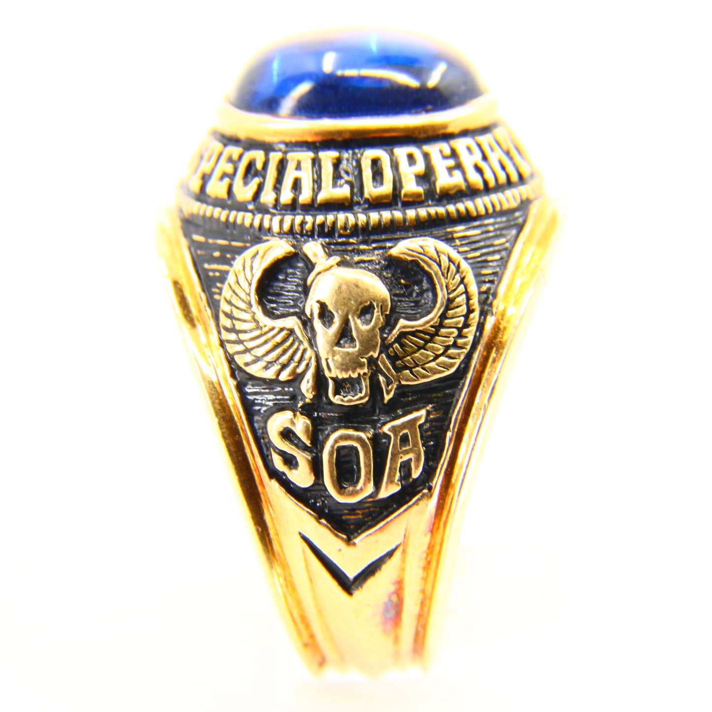 Vintage 22k Gold Amethyst American Special Operations Ring SOA Yellow Gold Military Ring Unmarked
