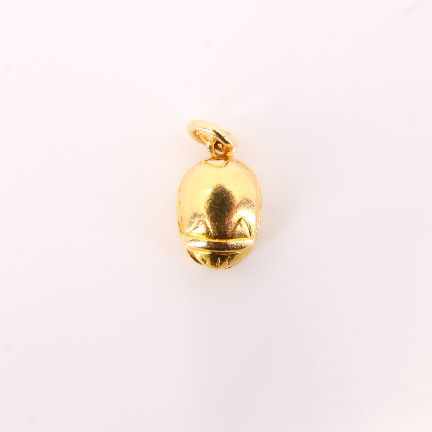 Vintage 18K Scarab Beetle Charm 18 Carat Yellow Gold Pendant Egyptian Hallmarked Gift