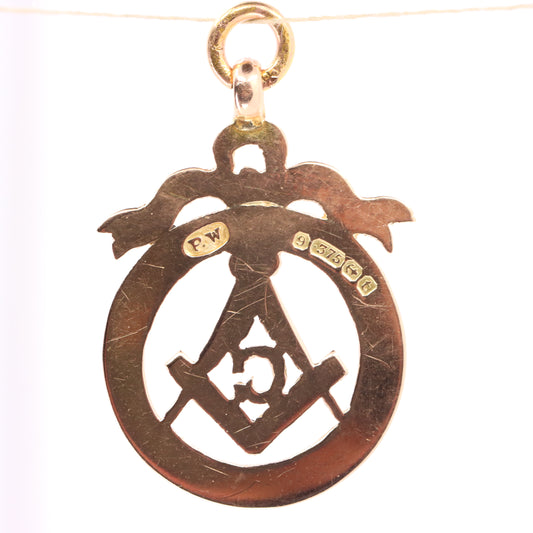 Vintage 9ct Gold Masonic G Pendant Freemason Symbol Member Charm Engraved Detail