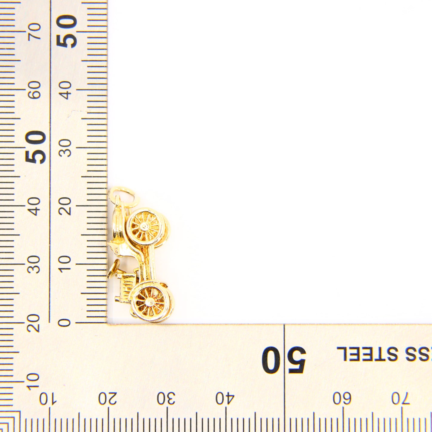 Vintage 9ct Automobile Opening Charm Detailed Yellow Gold Hallmarked Car Pendant